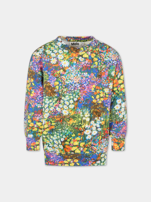 Felpa multicolor per bambina con logo,Molo,2S23J204 6745