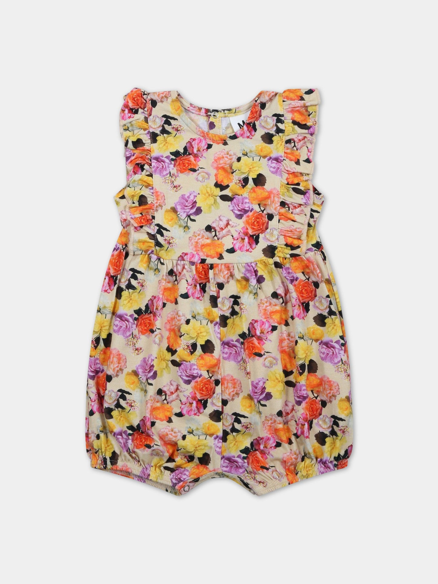 Pagliaccetto giallo per neonata con rose all-over,Molo,4S23B304 6808