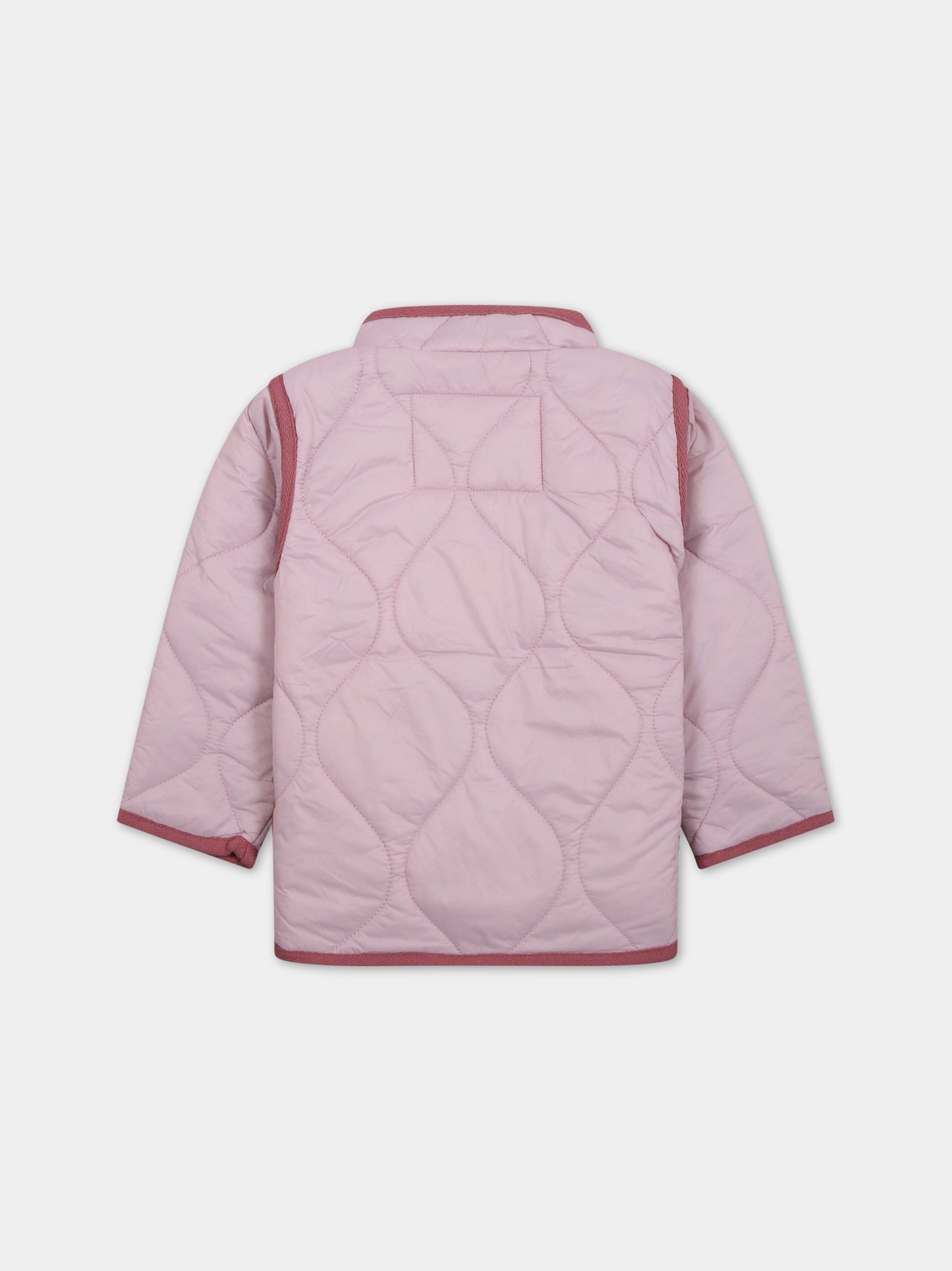 Piumino rosa per bambina con logo,Molo,5S23M318 8333