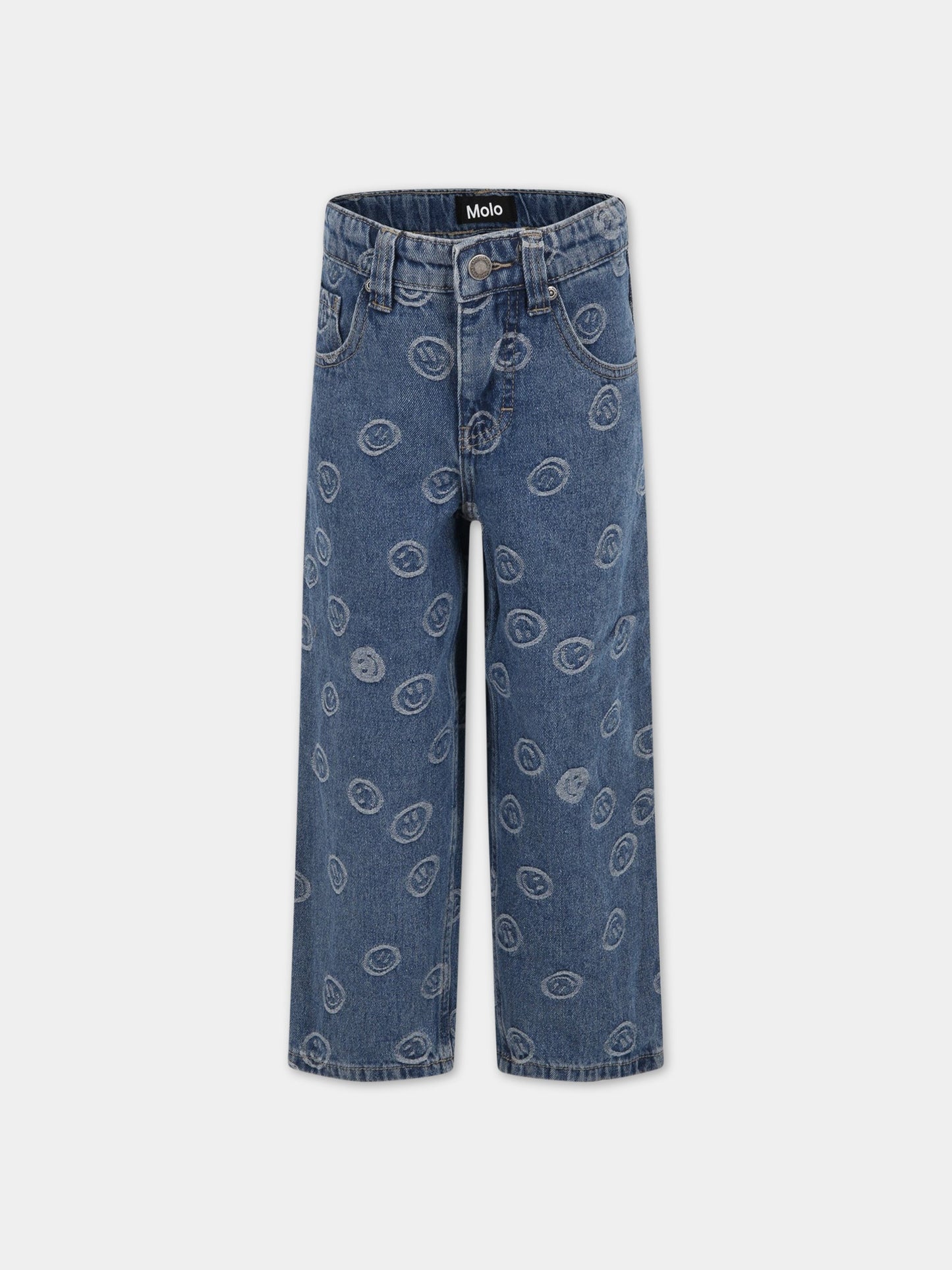 Jeans blu per bambina con smile,Molo,6S23I105 6791