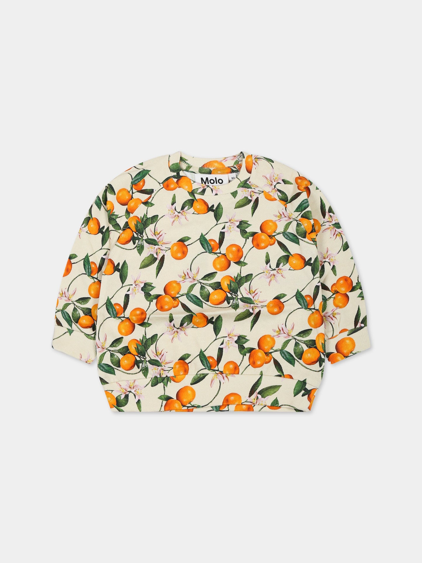 Felpa multicolor per neonata con stampa mandarini,Molo,6S23J202 6813