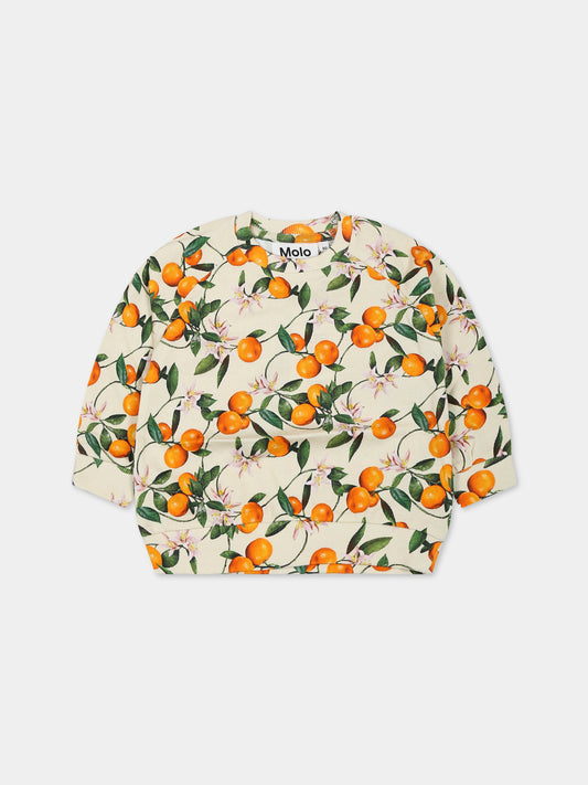 Felpa multicolor per neonata con stampa mandarini,Molo,6S23J202 6813