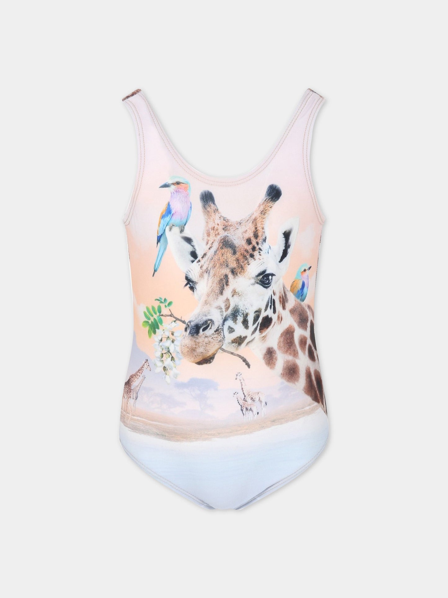 Costume multicolor intero per bambina con giraffe,Molo,8S23P510 7883