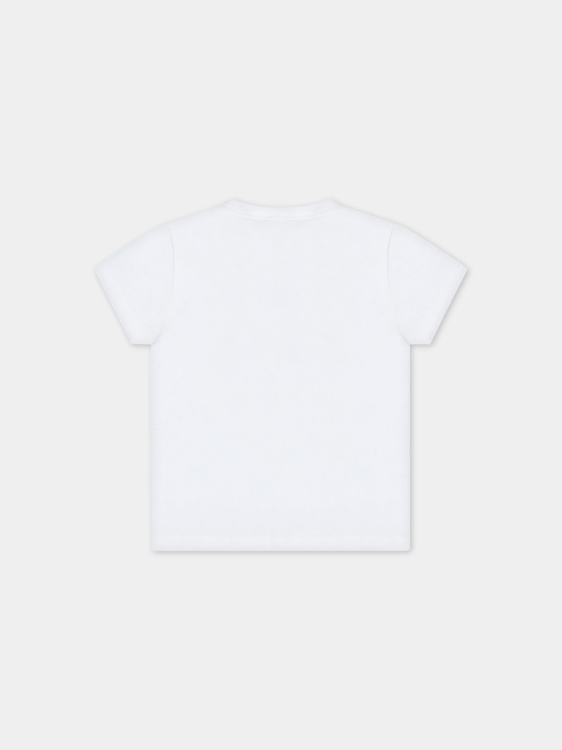 T-shirt bianca per neonato con verdure e logo,Paul Smith Junior,P05246 10P