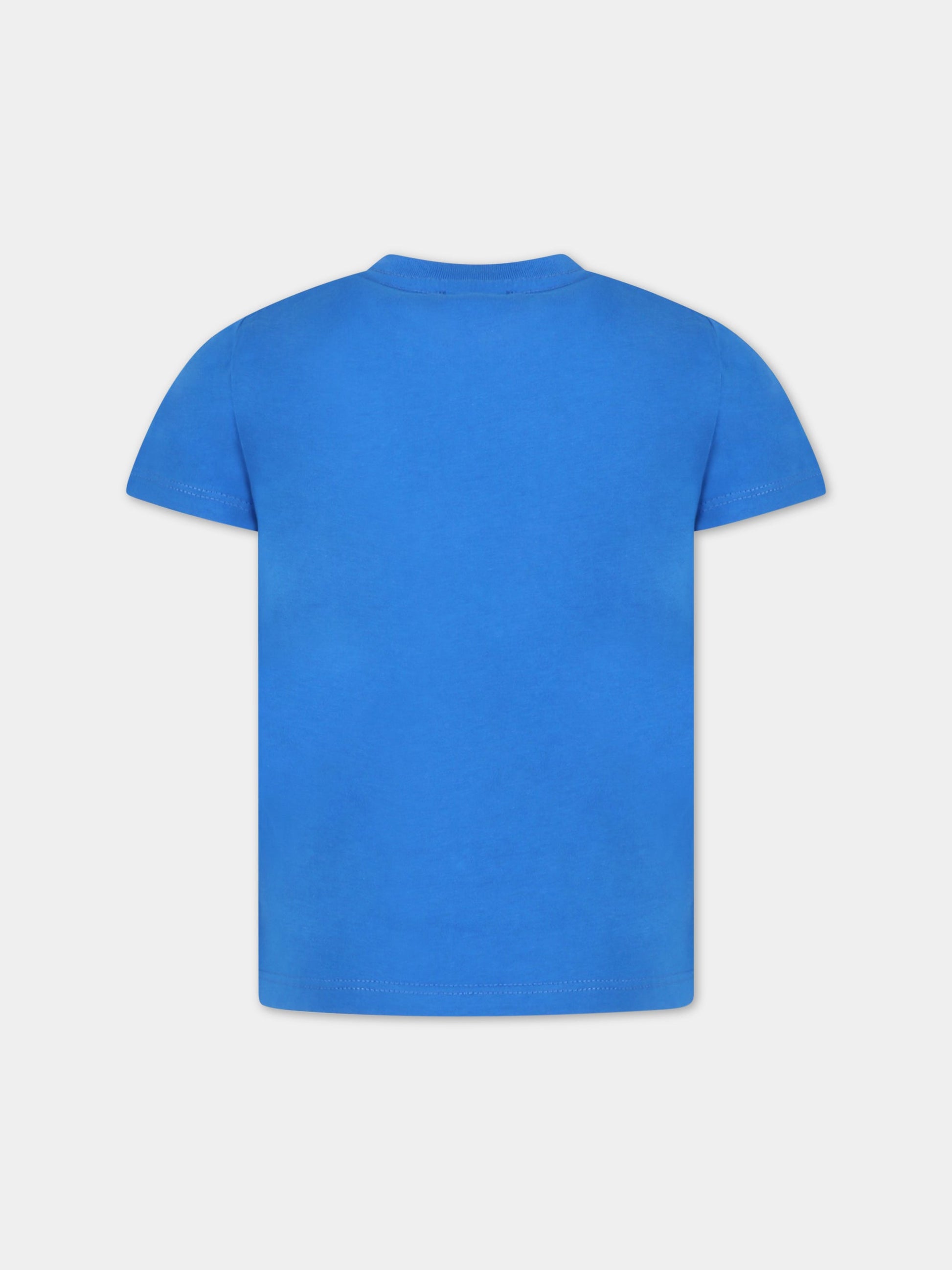 T-shirt blu per bambino con animali,Paul Smith Junior,P25726 85P