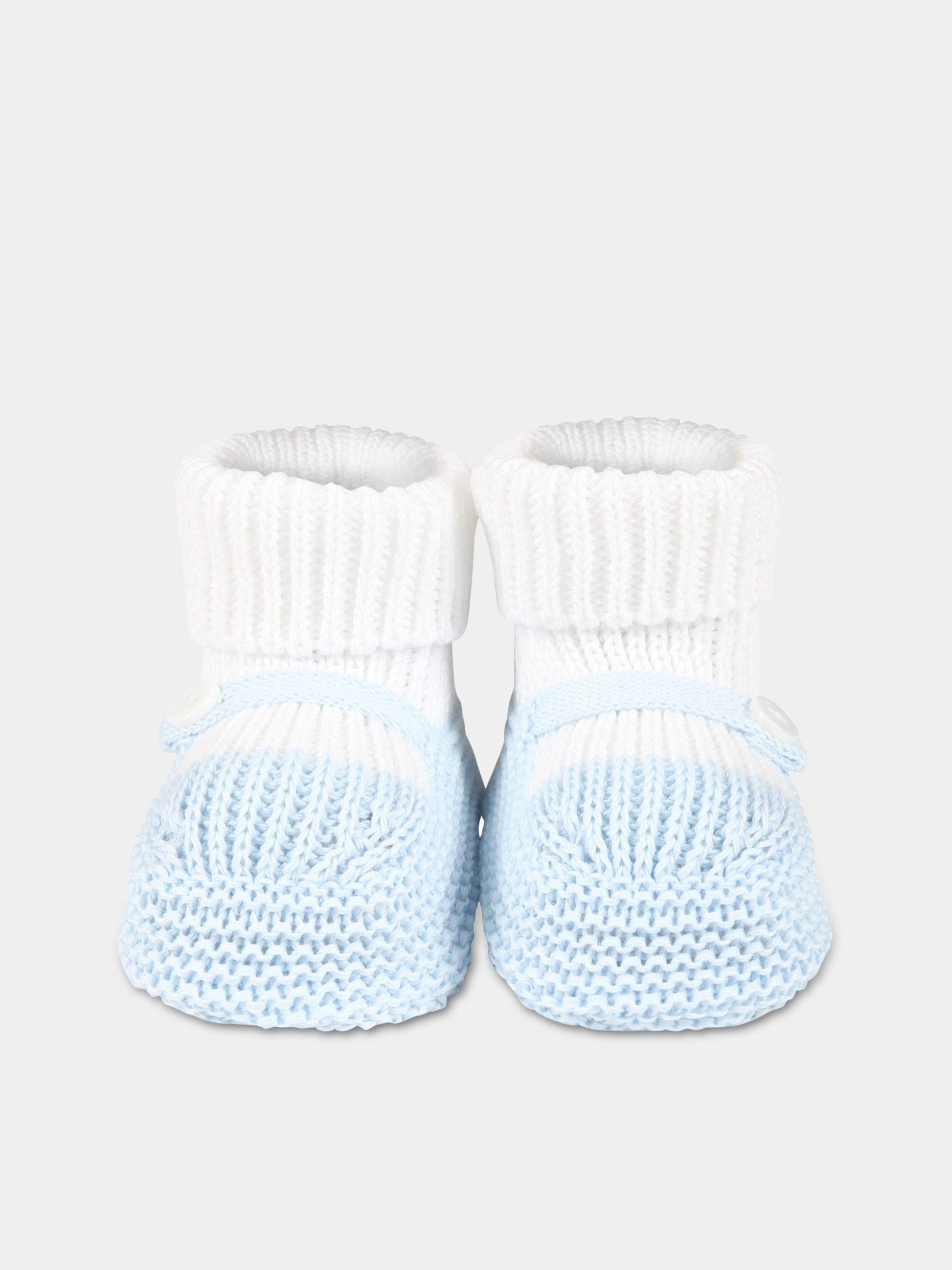 Babbucce multicolor per neonato,Little Bear,6112 BIANCO/CIELO