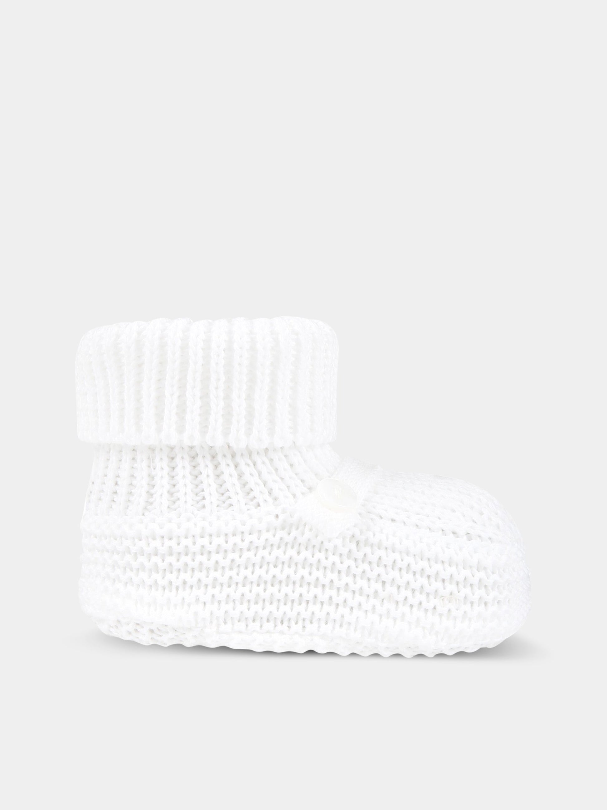 Babbucce bianche per neonati,Little Bear,6112 BIANCO/BIANCO