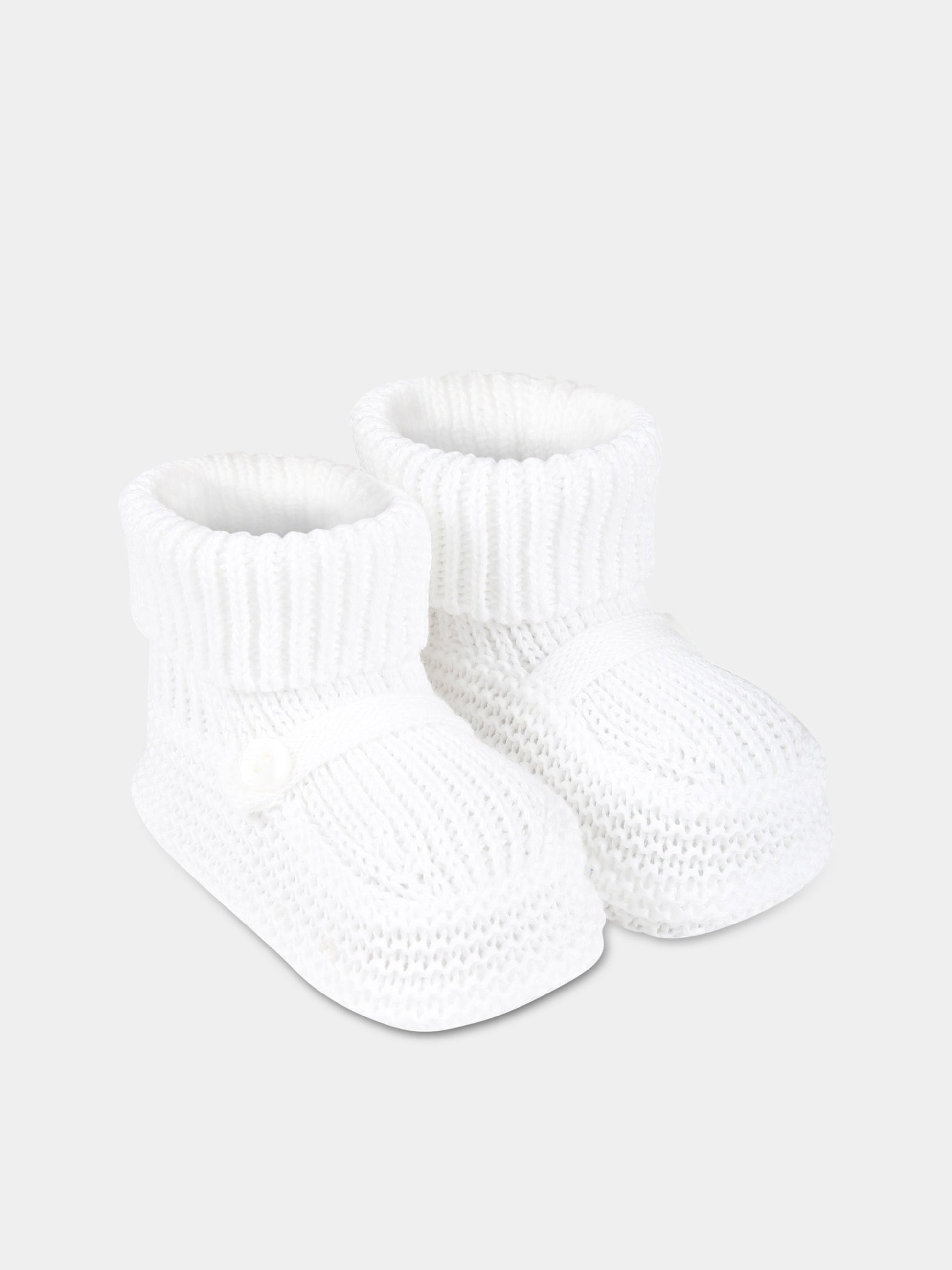 Babbucce bianche per neonati,Little Bear,6112 BIANCO/BIANCO