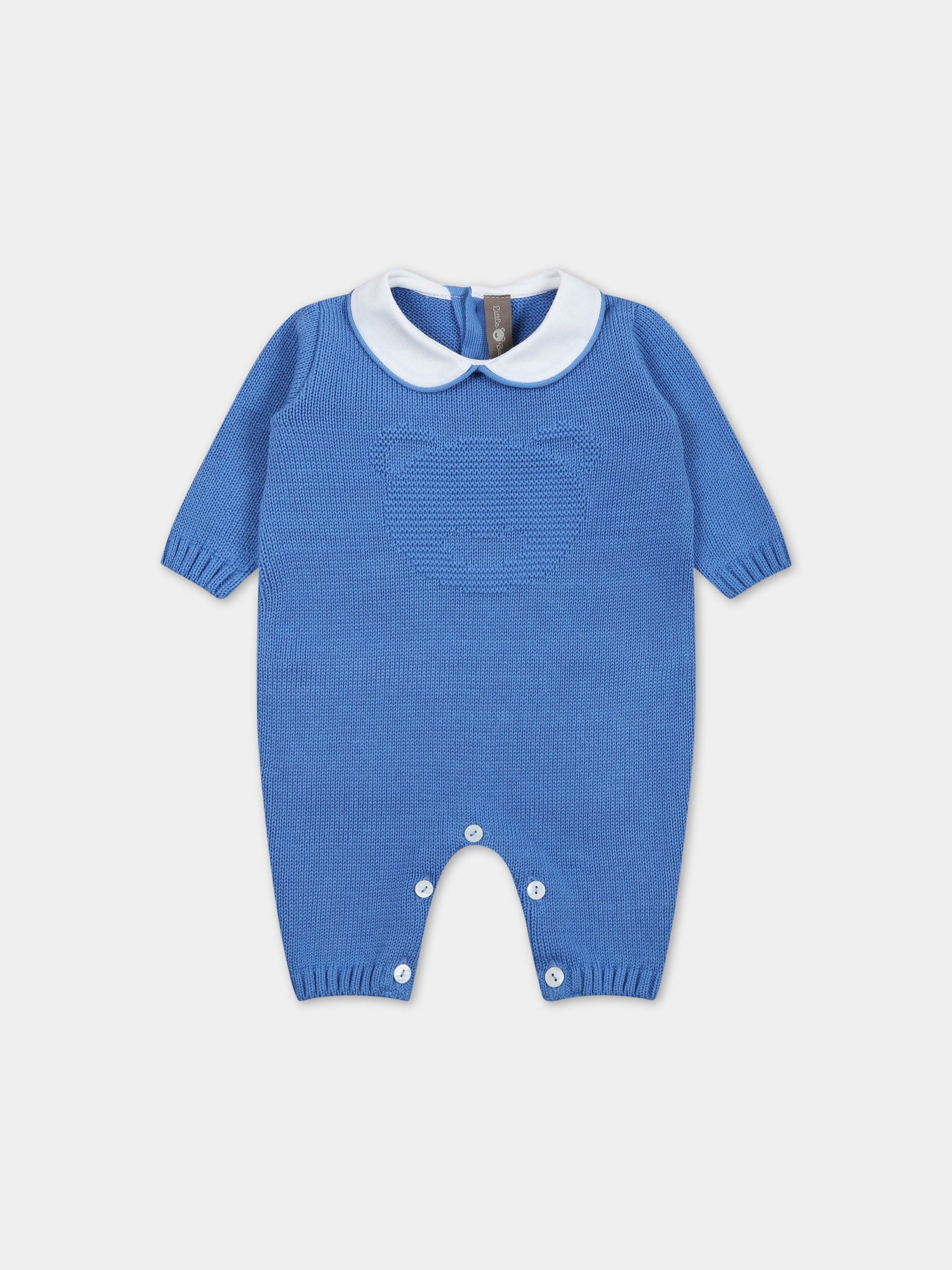 Tutina azzurra per neonato con orso,Little Bear,6109 AZZURRO