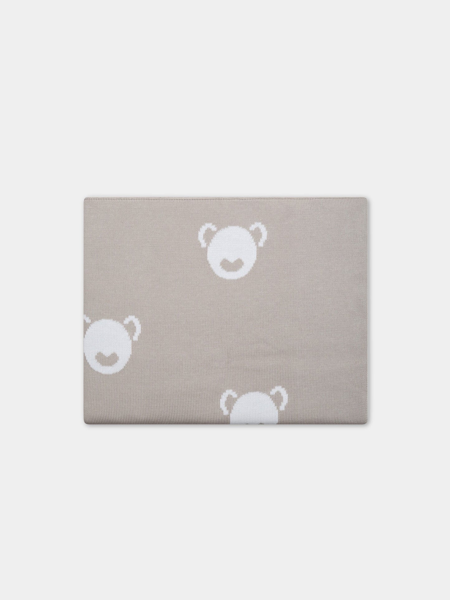 Coperta beige per neonati,Little Bear,6105 CORDA/BIANCO