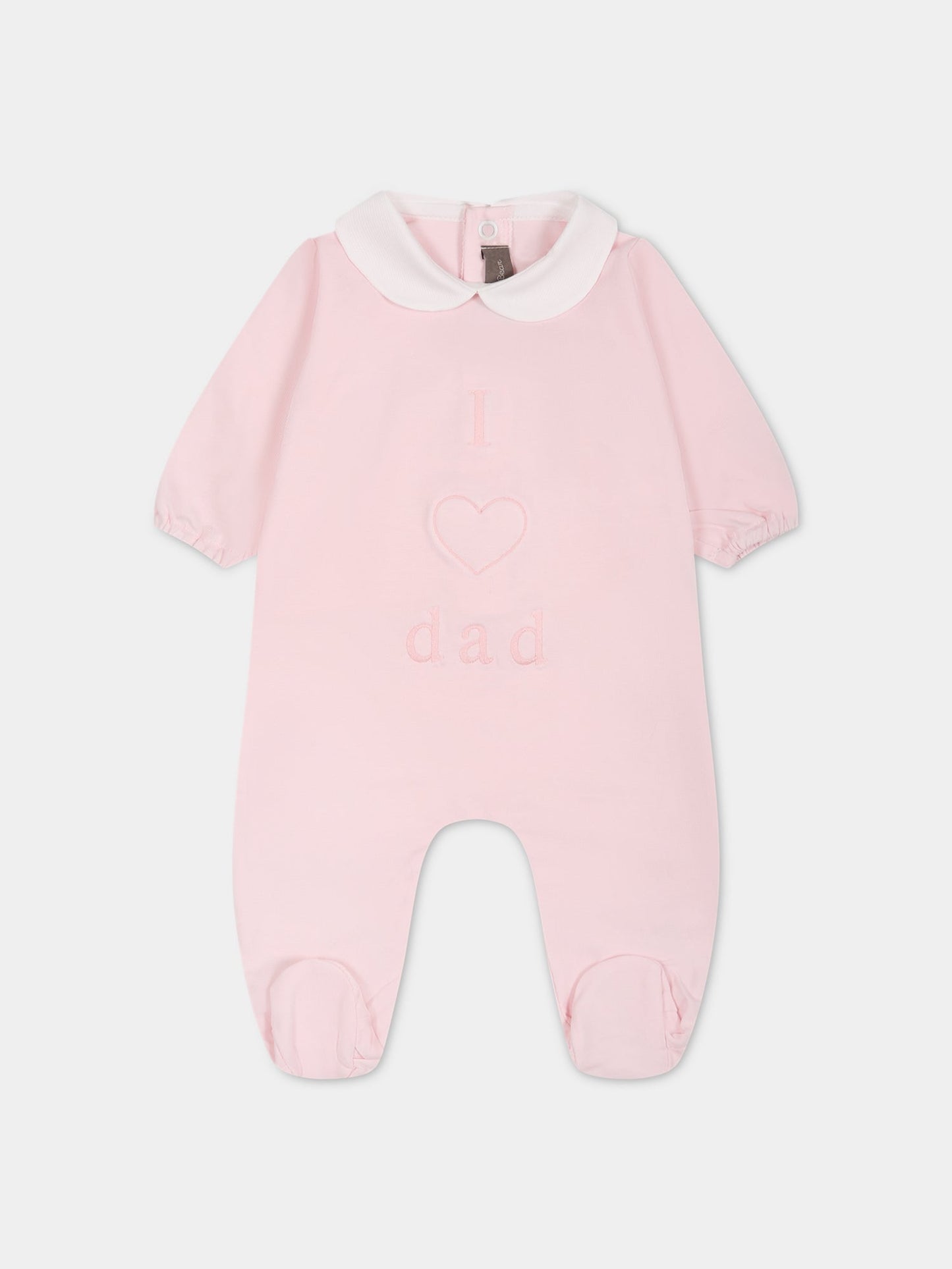 Tutina rosa per neonata con scritta e cuore,Little Bear,6037 ROSA