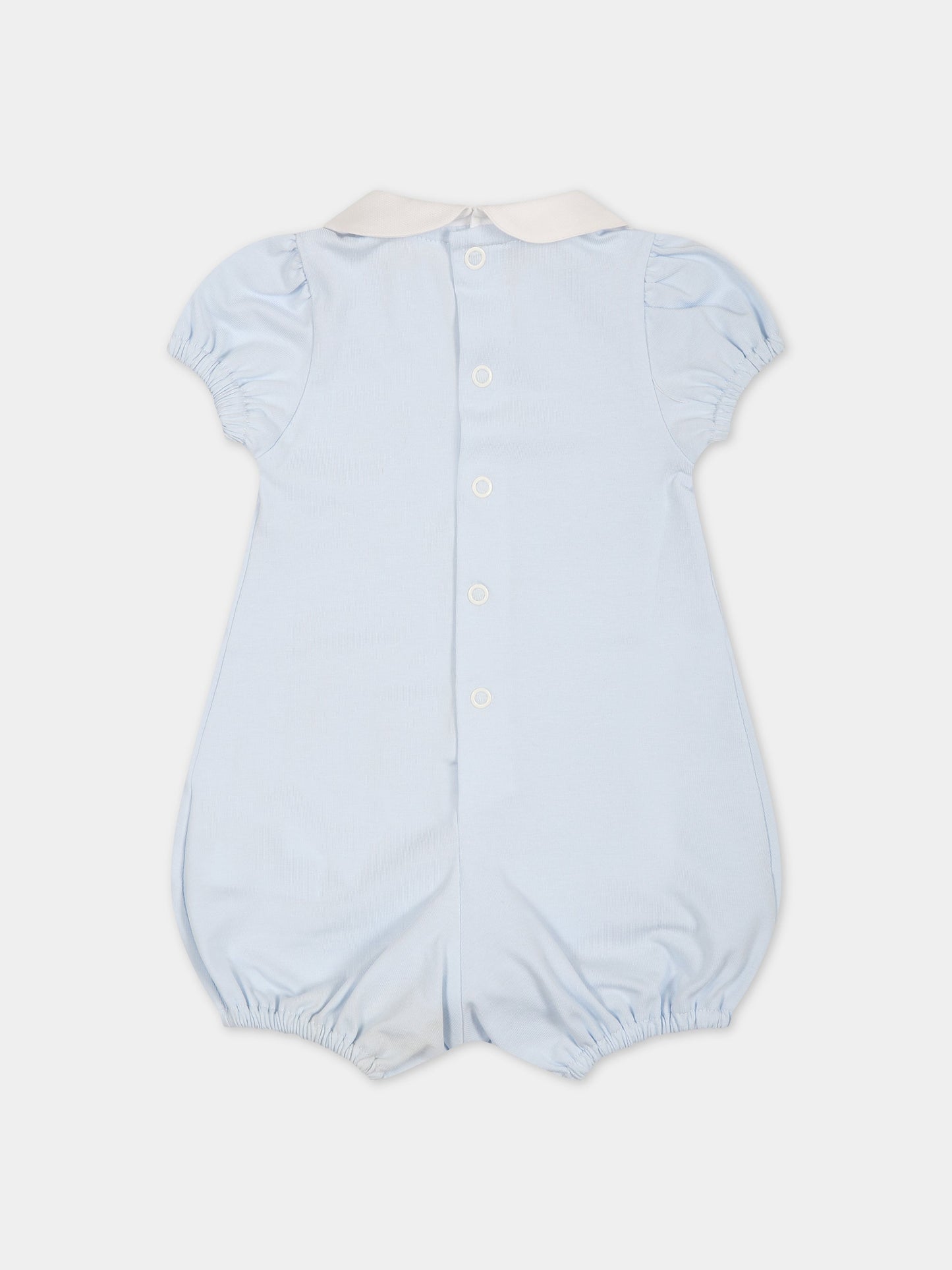 Pagliaccetto celeste per neonato con orso e logo,Little Bear,6048 CIELO