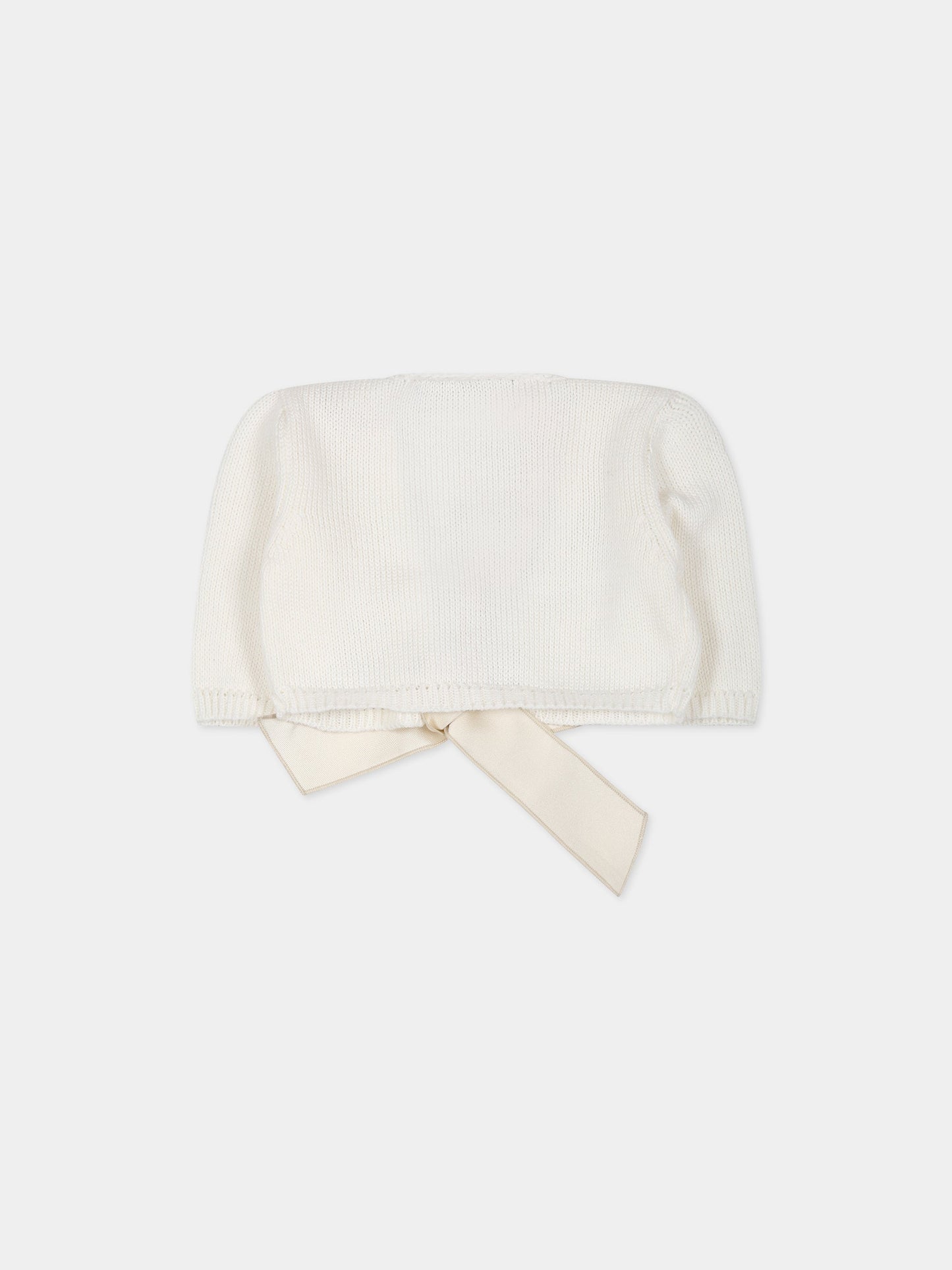 Cardigan bianco per neonata,La Stupenderia,SJSC72102 X50