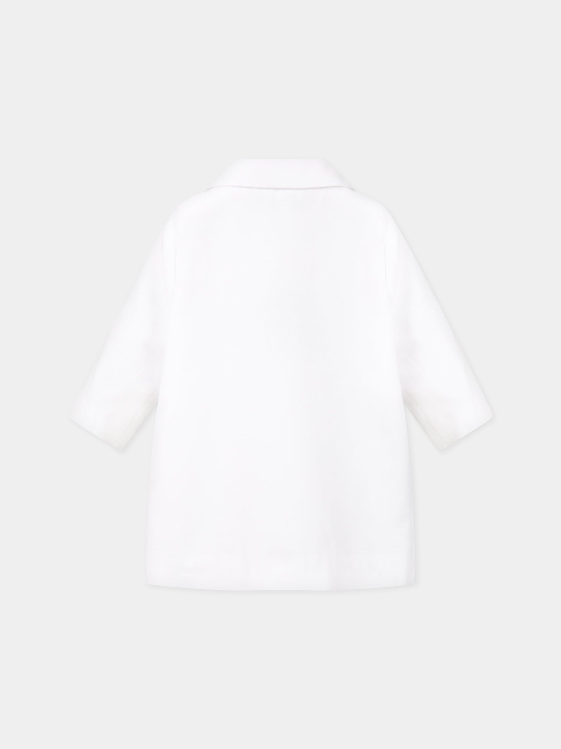 Cappotto bianco per neonata con fiocco,Little Bear,6247 BIANCO