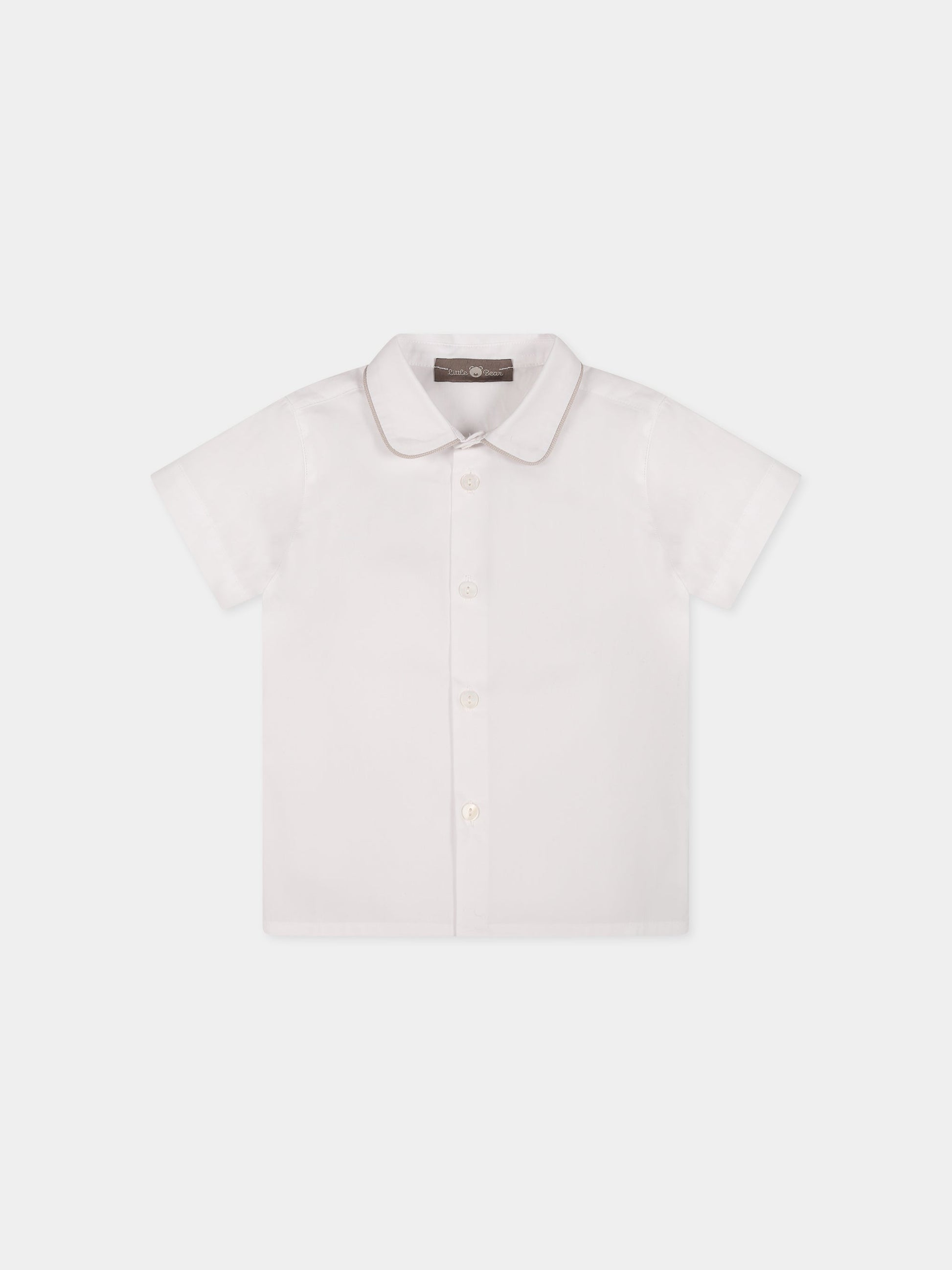 Camicia bianca per neonato,Little Bear,6209 BIANCO/CORDA