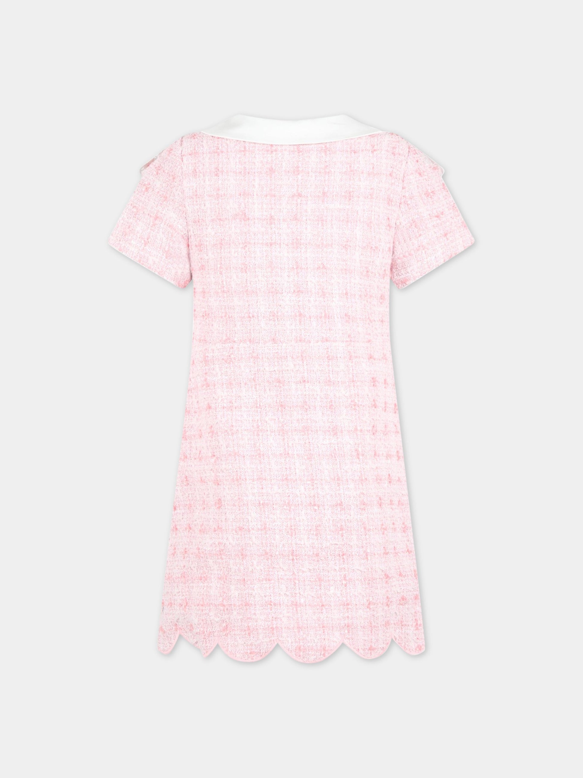 Vestito rosa per bambina con dettagli in pizzo,Self-portrait,RS23 714S P 22458527