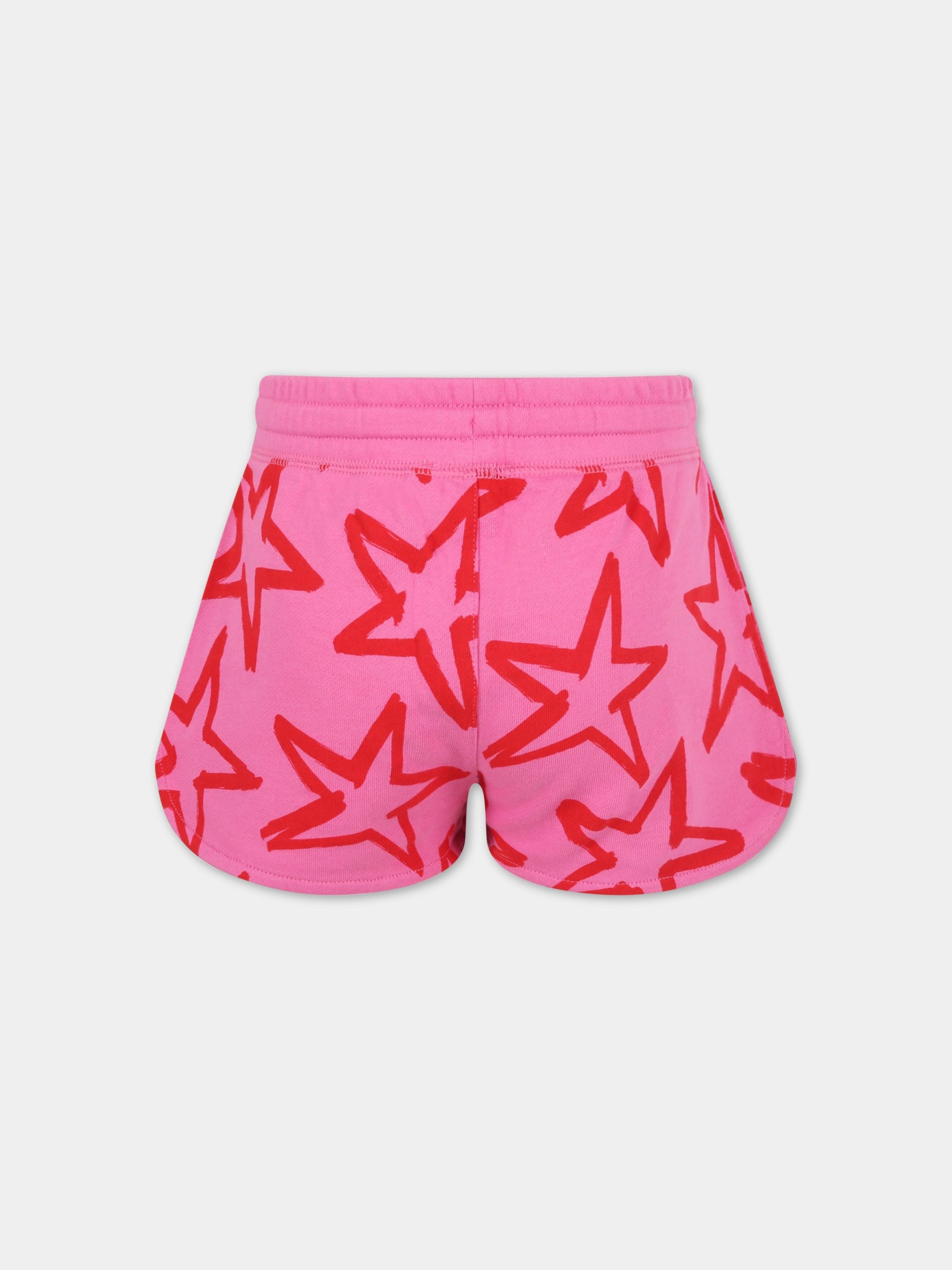 Short fucsia per bambina con stelle rosse,Stella Mccartney Kids,8Q6AH9 Z0169 510RO