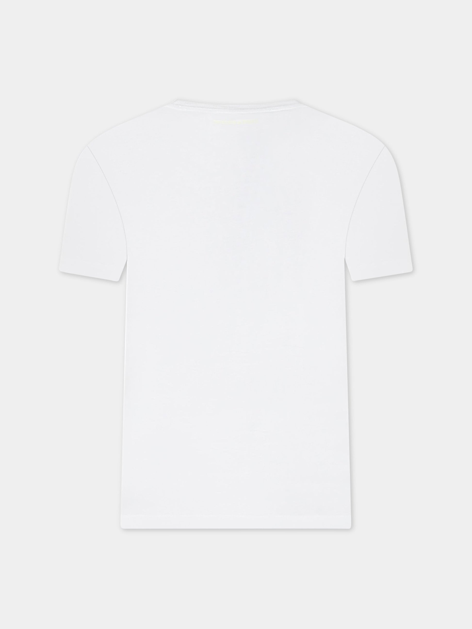 T-shirt bianca per bambini con logo giallo,Zadig & Voltaire Kids,X25355 N05