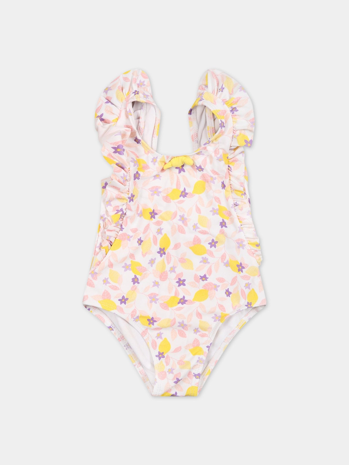 Costume multicolor intero per neonata con stampa fiori,Carrement Beau,Y00061 10P