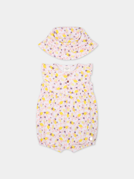 Completo bianco per neonata con logo,Carrement Beau,Y98208 10P