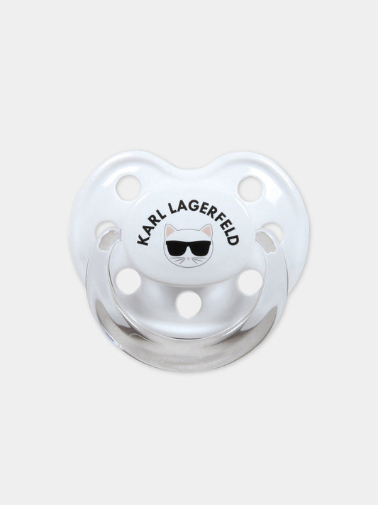 Ciuccio bianco per neonati con Choupette,Karl Lagerfeld Kids,Z90059 10P