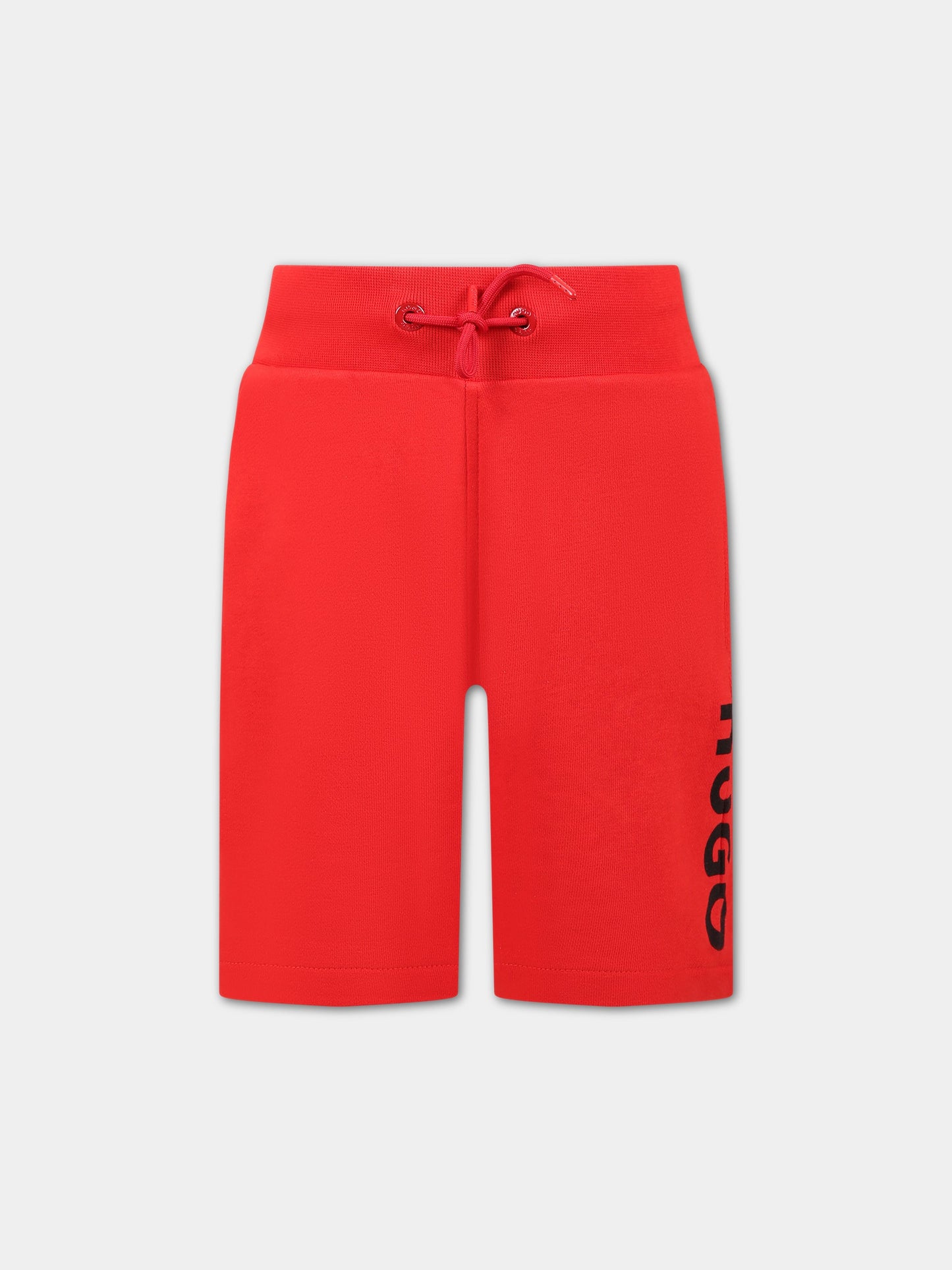Shorts rosso per bambino con logo,Hugo,G24101 990