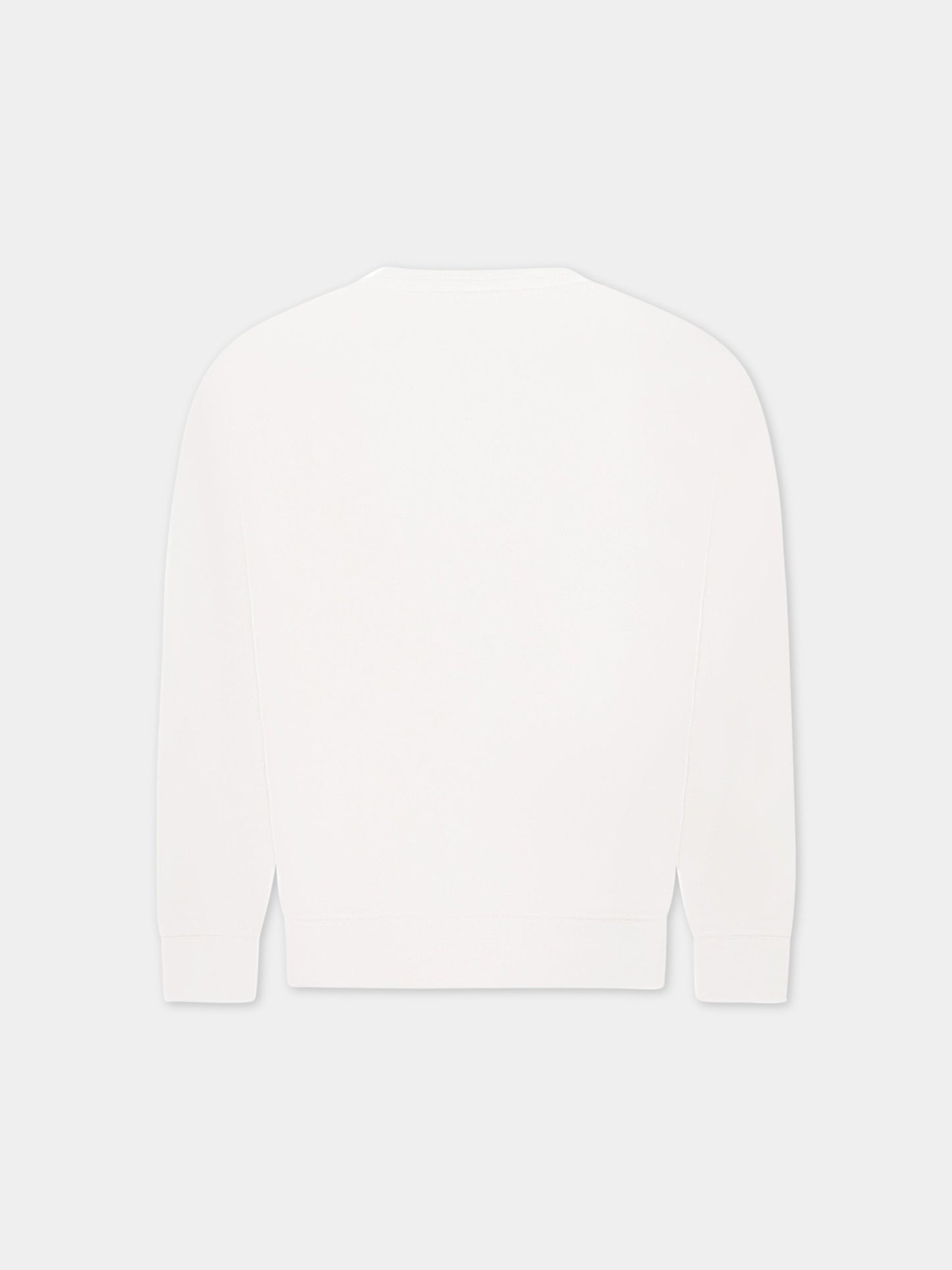 Felpa bianca con dettaglio logo per bambina,Philosophy,PJFE123 FE144 0009