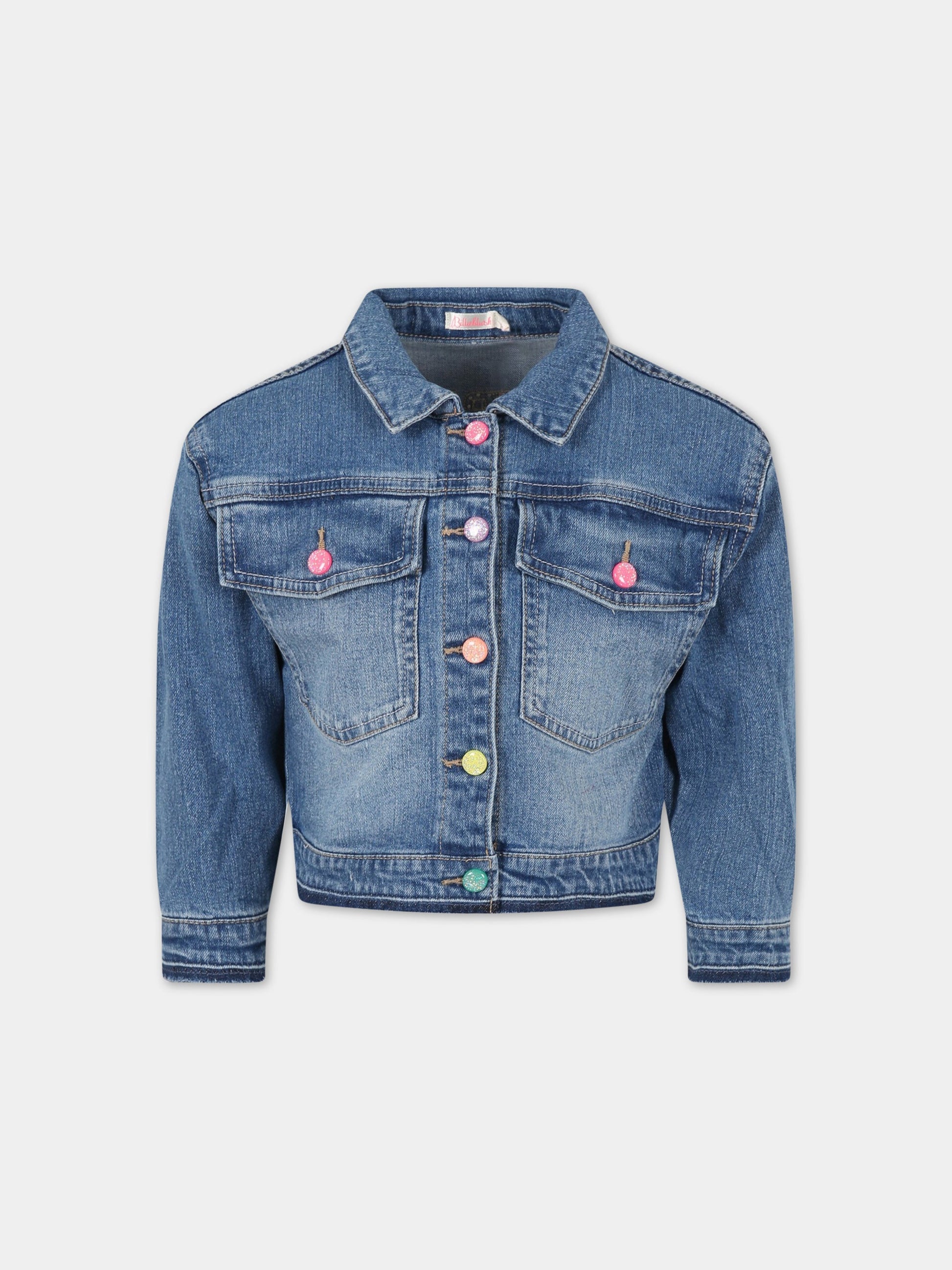 Giacca blu per bambina con unicorno e iconico logo,Billieblush,U16348 Z18