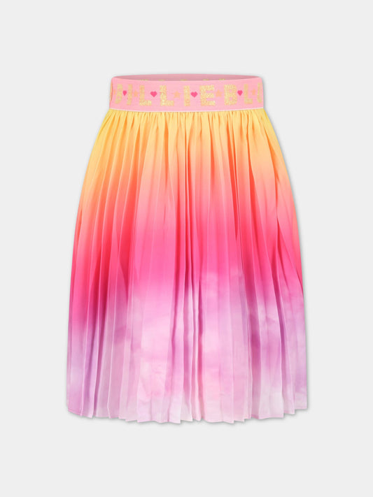 Gonna multicolor per bambina con logo,Billieblush,U13336 Z41