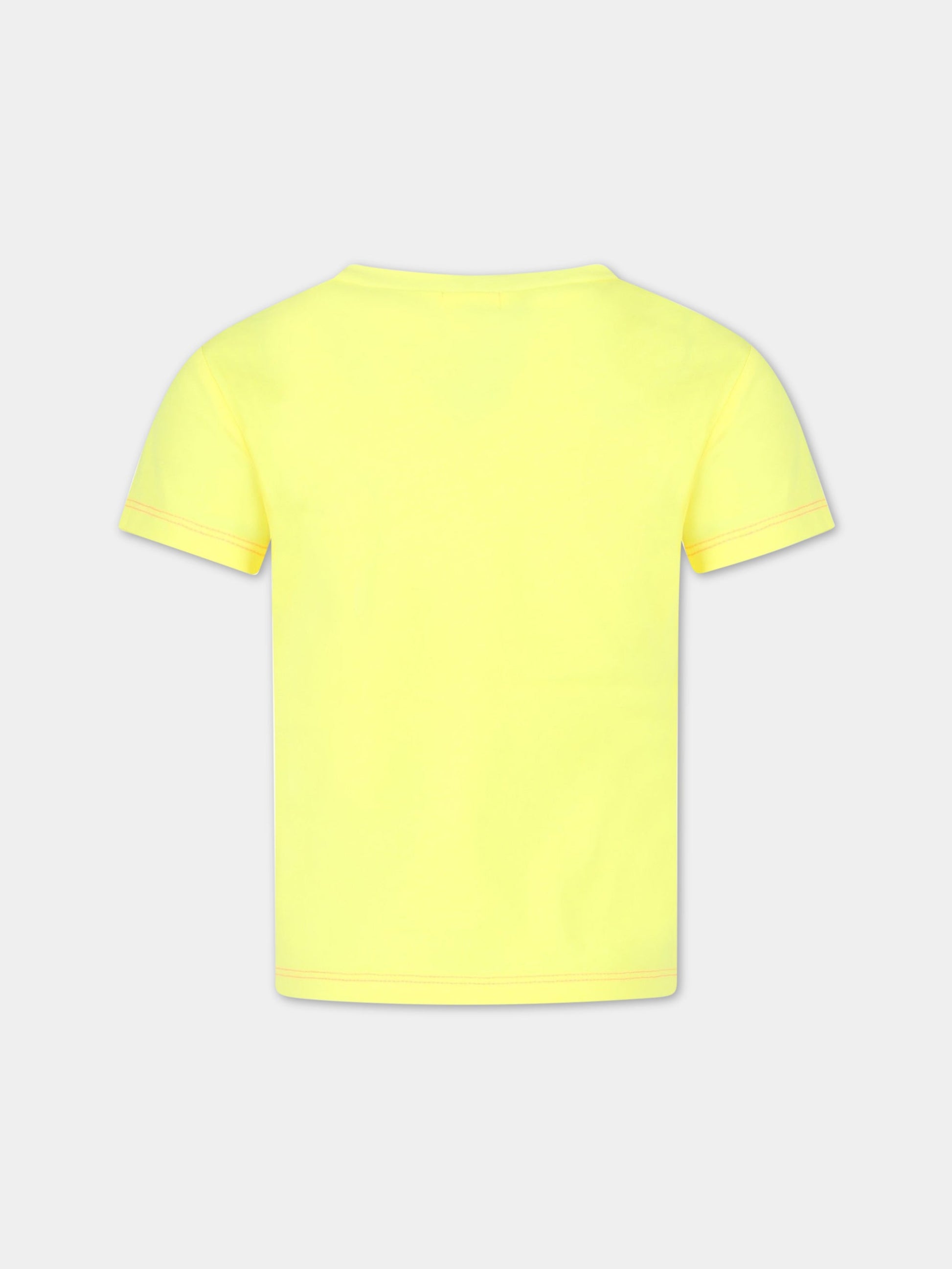 T-shirt gialla per bambina con farfalla,Billieblush,U15B09 549