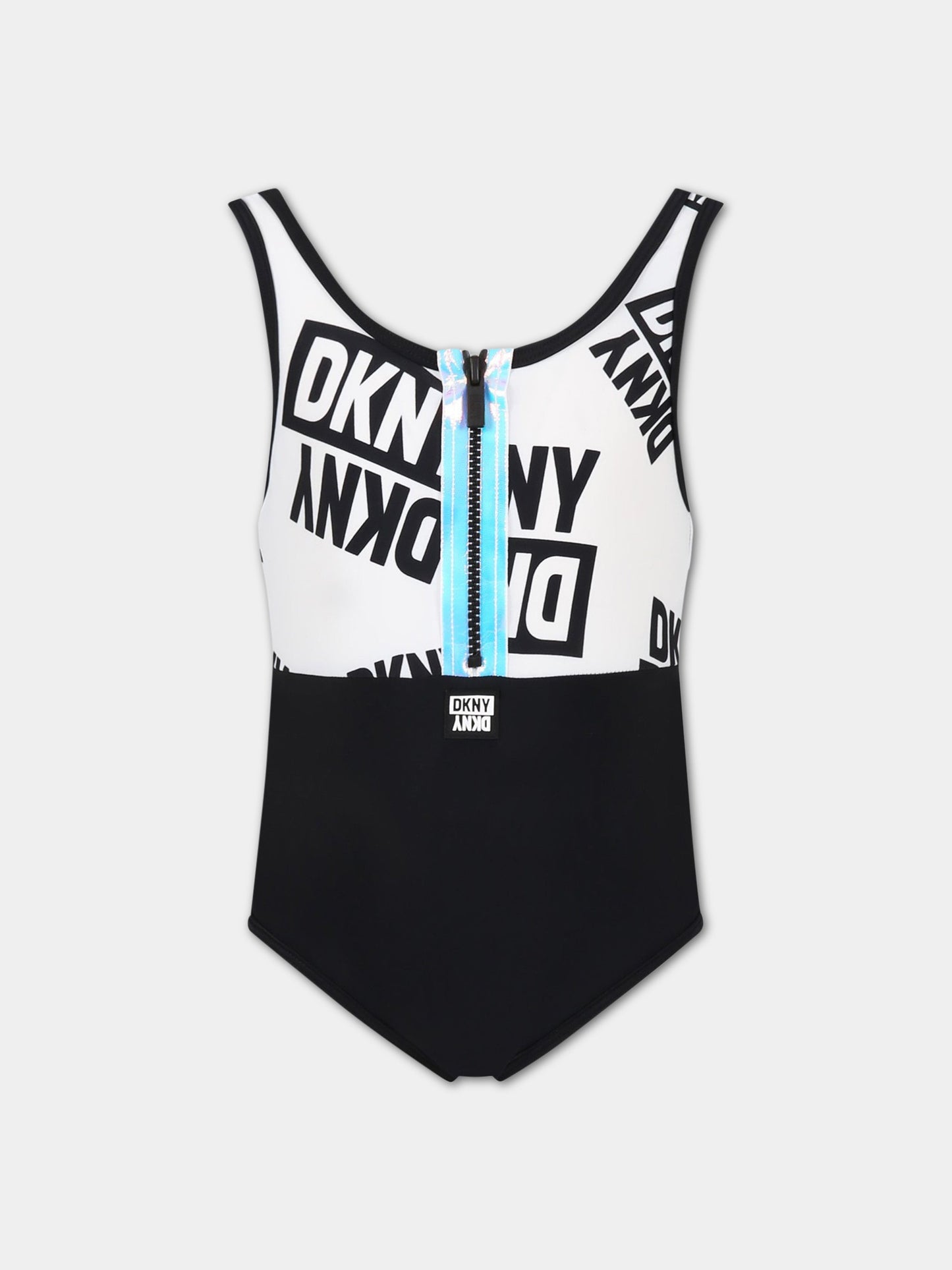 Costume multicolor intero per bambina con logo,Dkny,D37114 N50