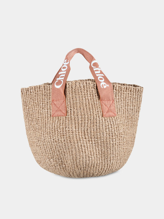 Borsa beige per bambina con logo,Chloé Kids,C10312 311