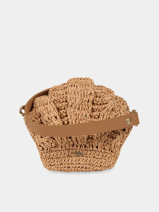 Borsa beige per bambina con logo,Chloé Kids,C10314 Z40