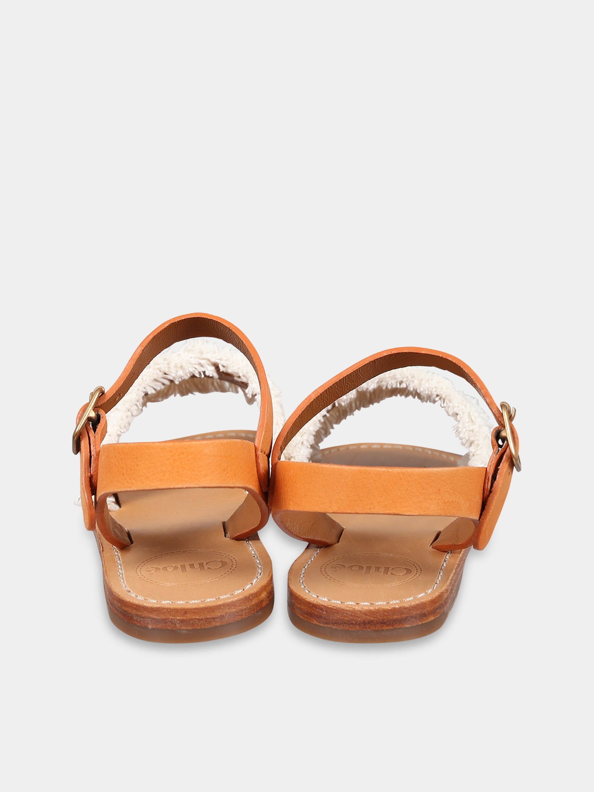 Sandali avorio per bambina con logo ricamato,Chloé Kids,C19178 148