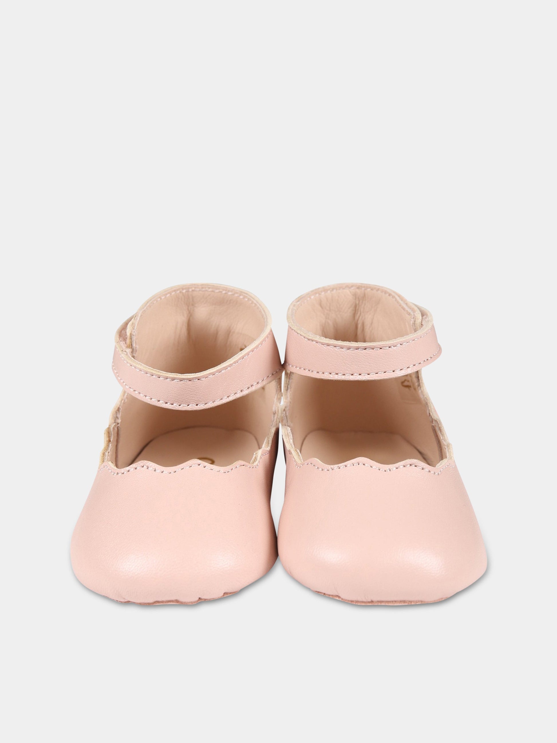 Ballerine rosa per neonata con logo,Chloé Kids,C99145 45K