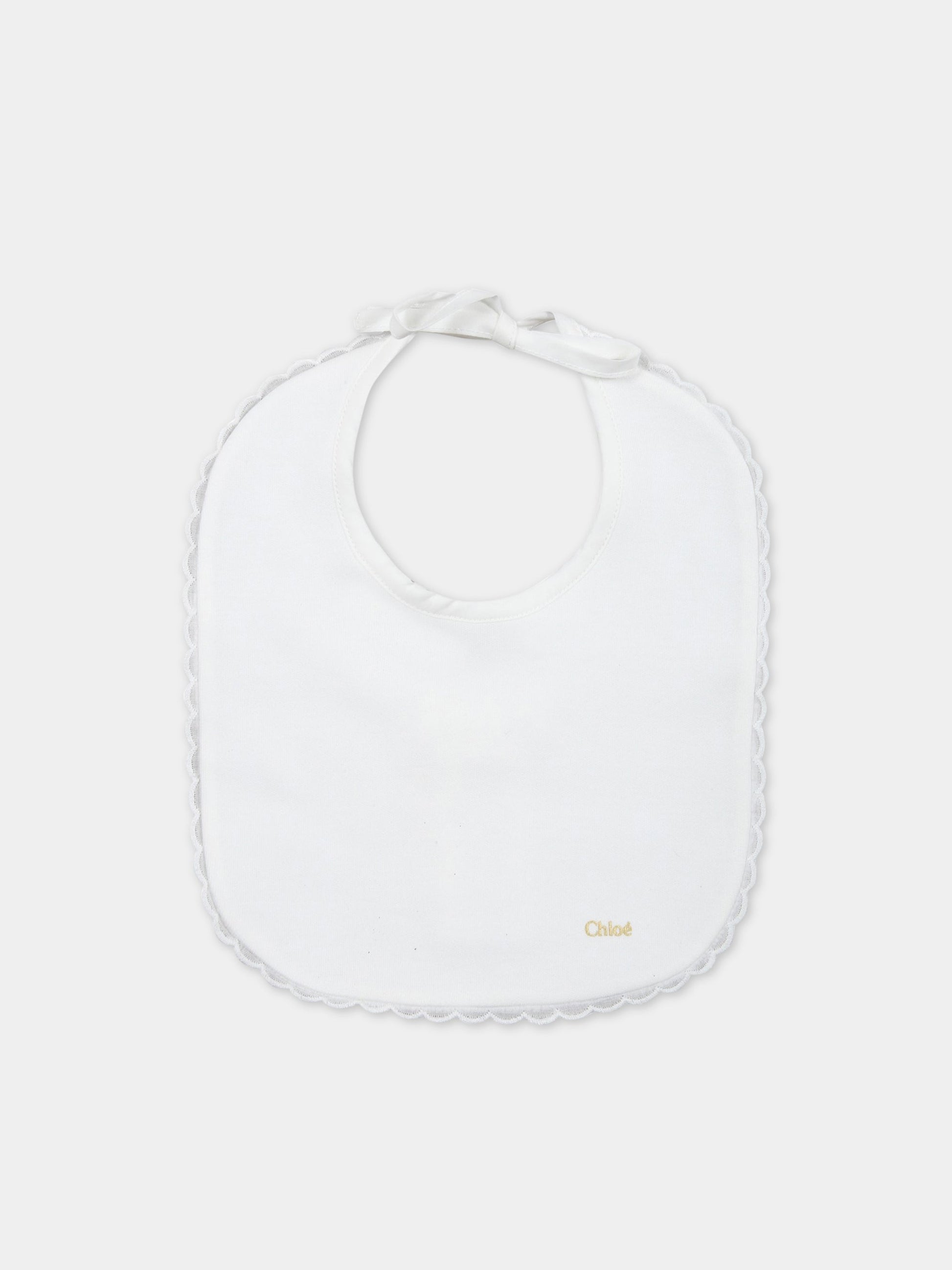 Set bianco per neonata con logo,Chloé Kids,C97303 117