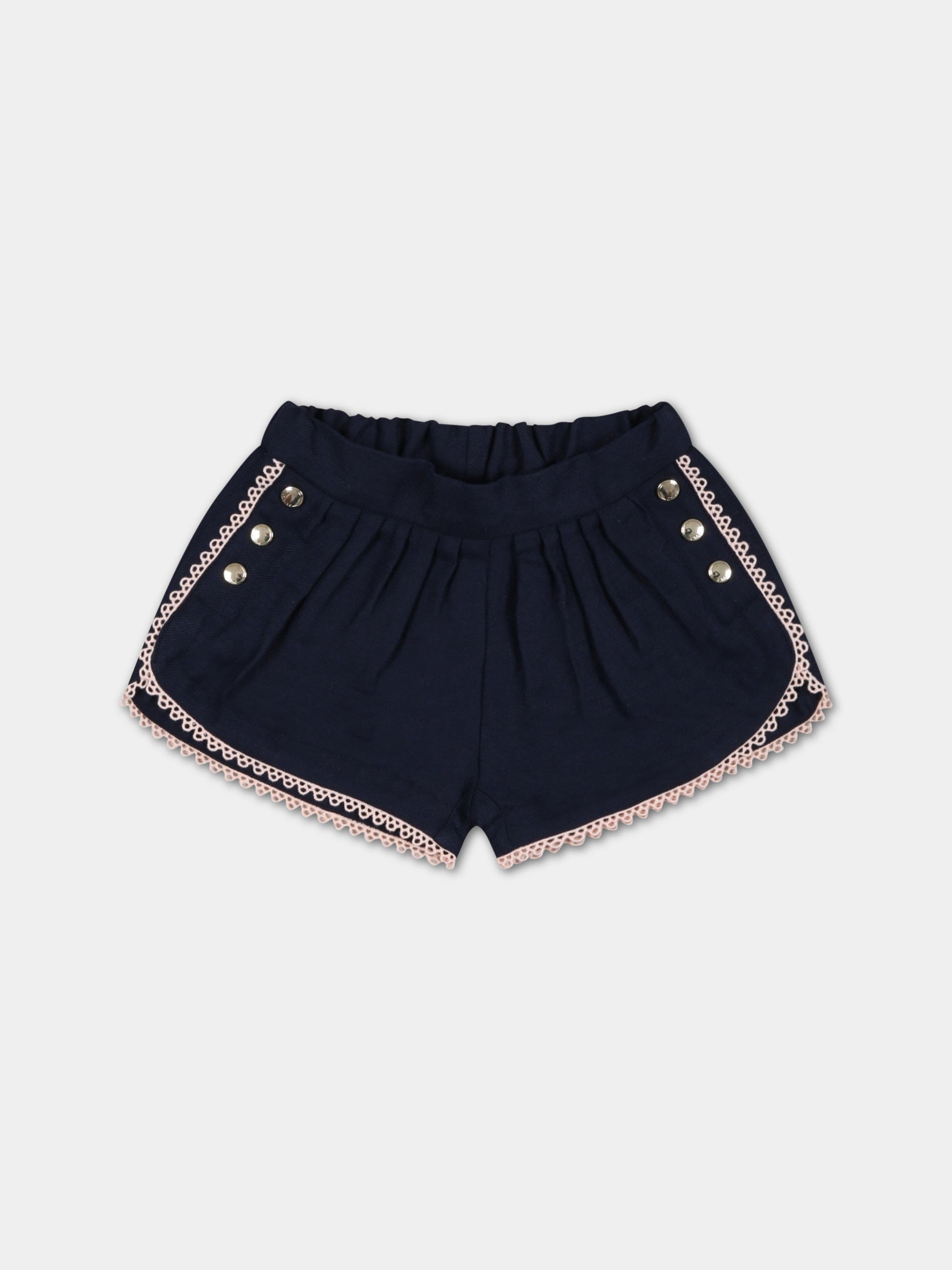 Shorts blu per neonata,Chloé Kids,C04334 859