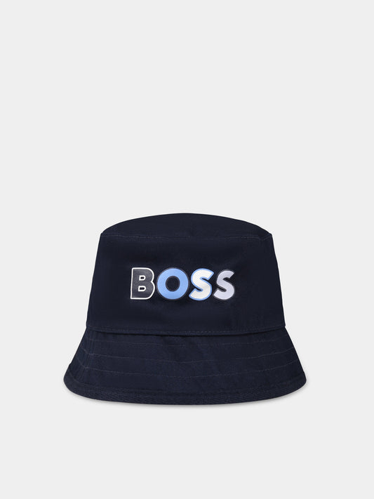 Cloche blu per neonato con logo multicolor,Boss,J91139 849