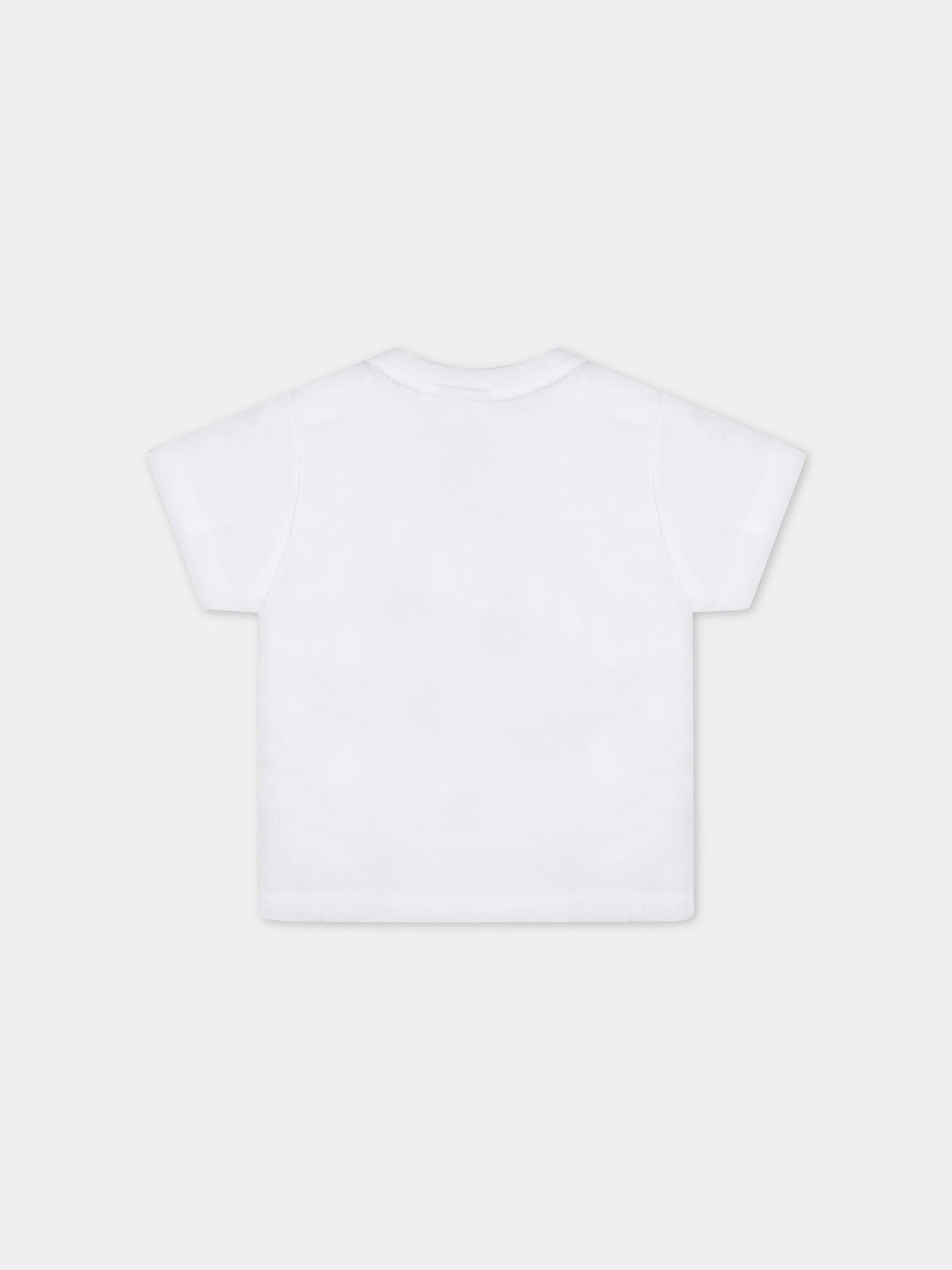 T-shirt bianca per neonato con logo,Boss,J05A14 10P