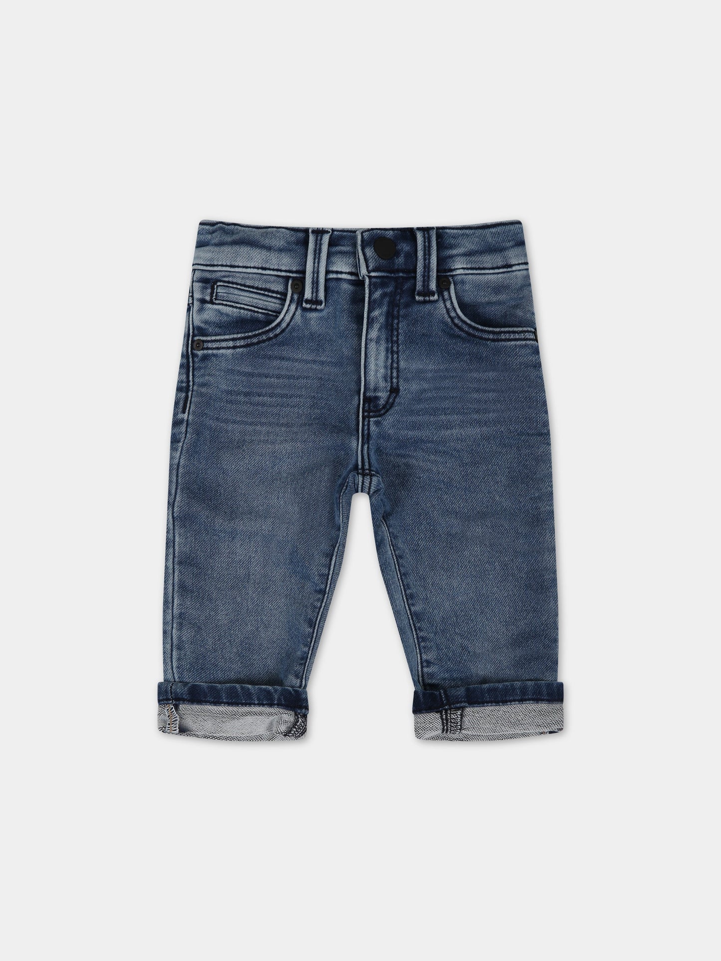 Jeans blu per neonato con logo,Boss,J04470 Z03