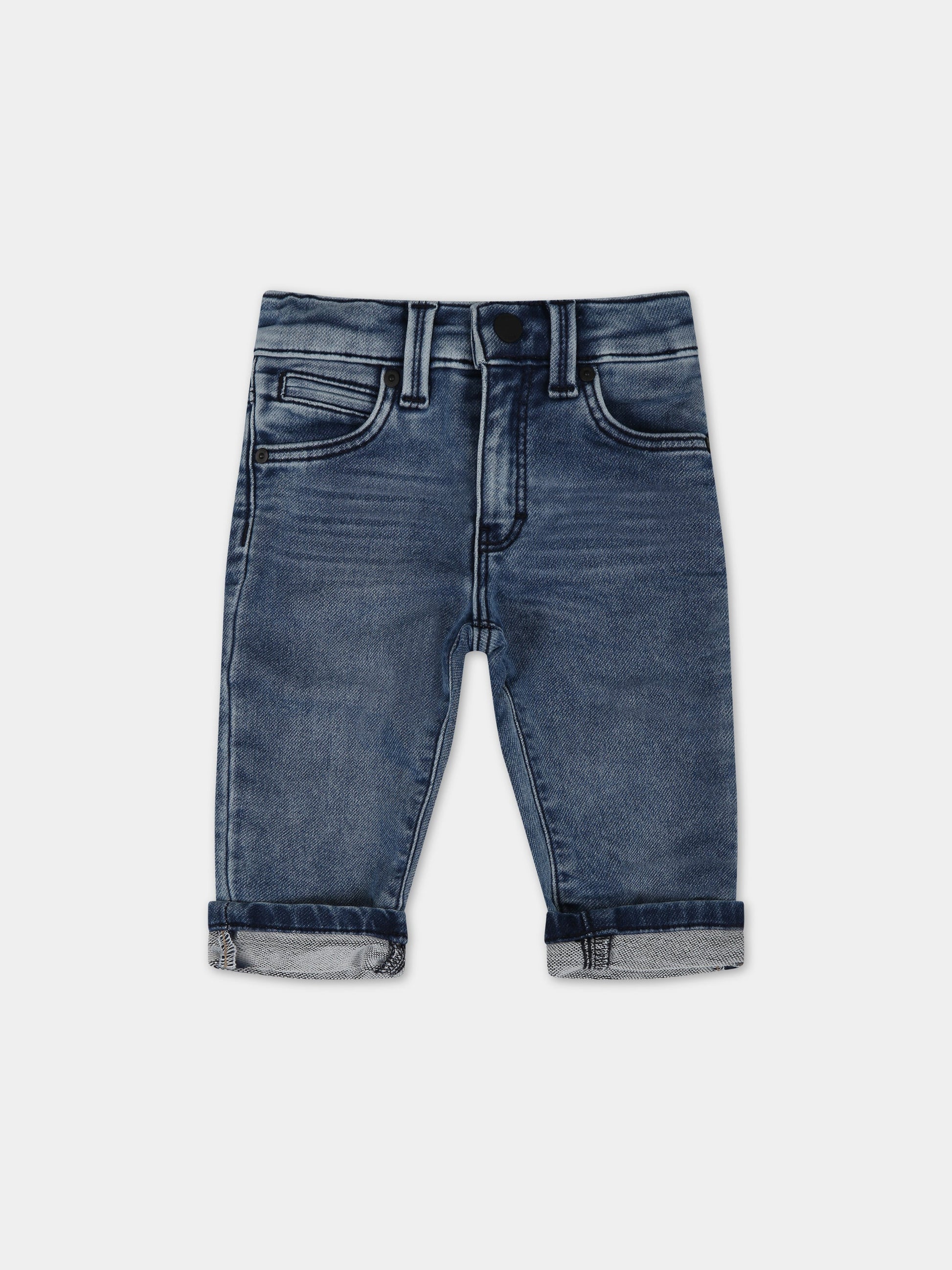 Jeans blu per neonato con logo,Boss,J04470 Z03