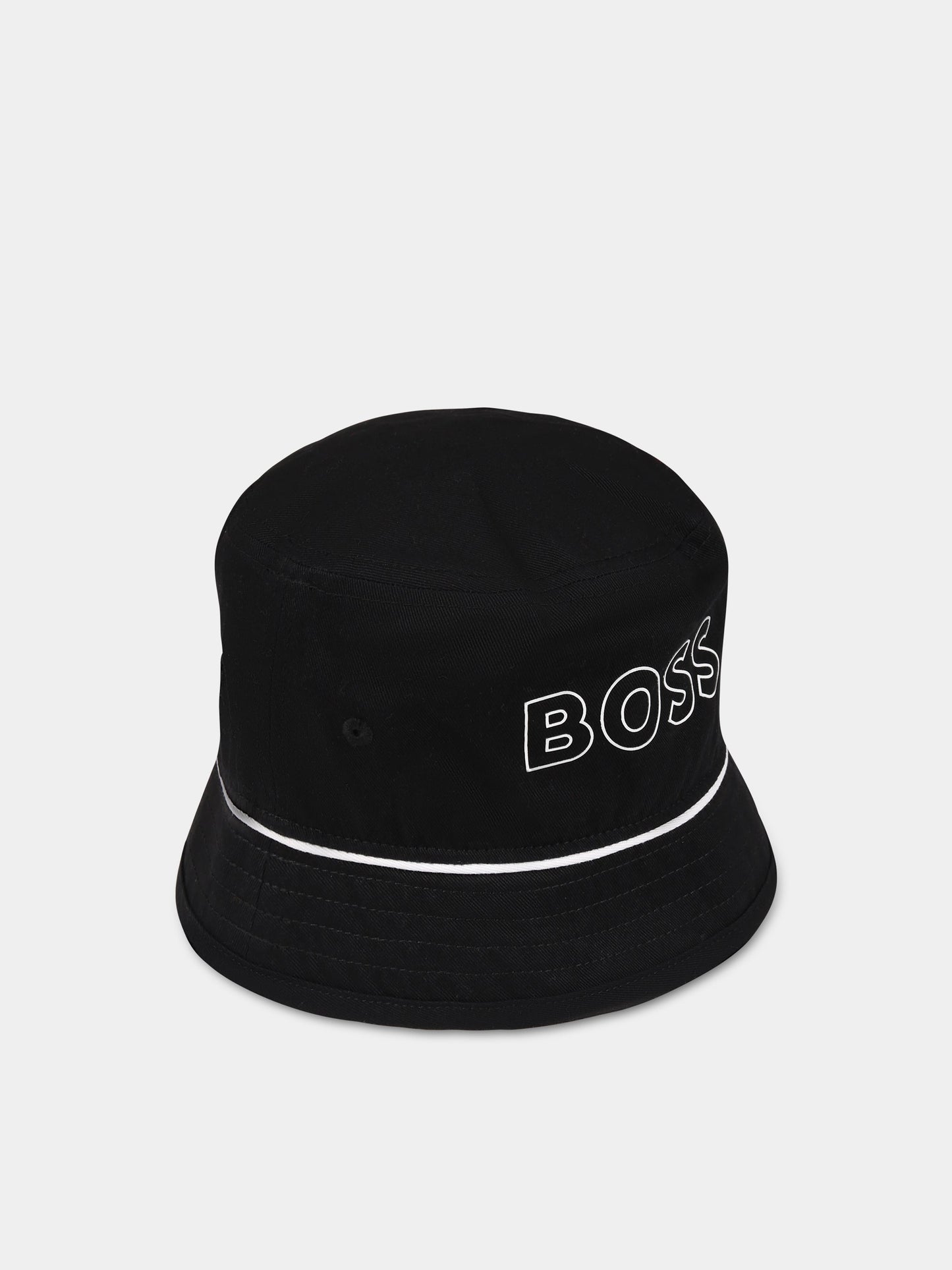 Cloche nera per neonato con logo,Boss,J01143 09B