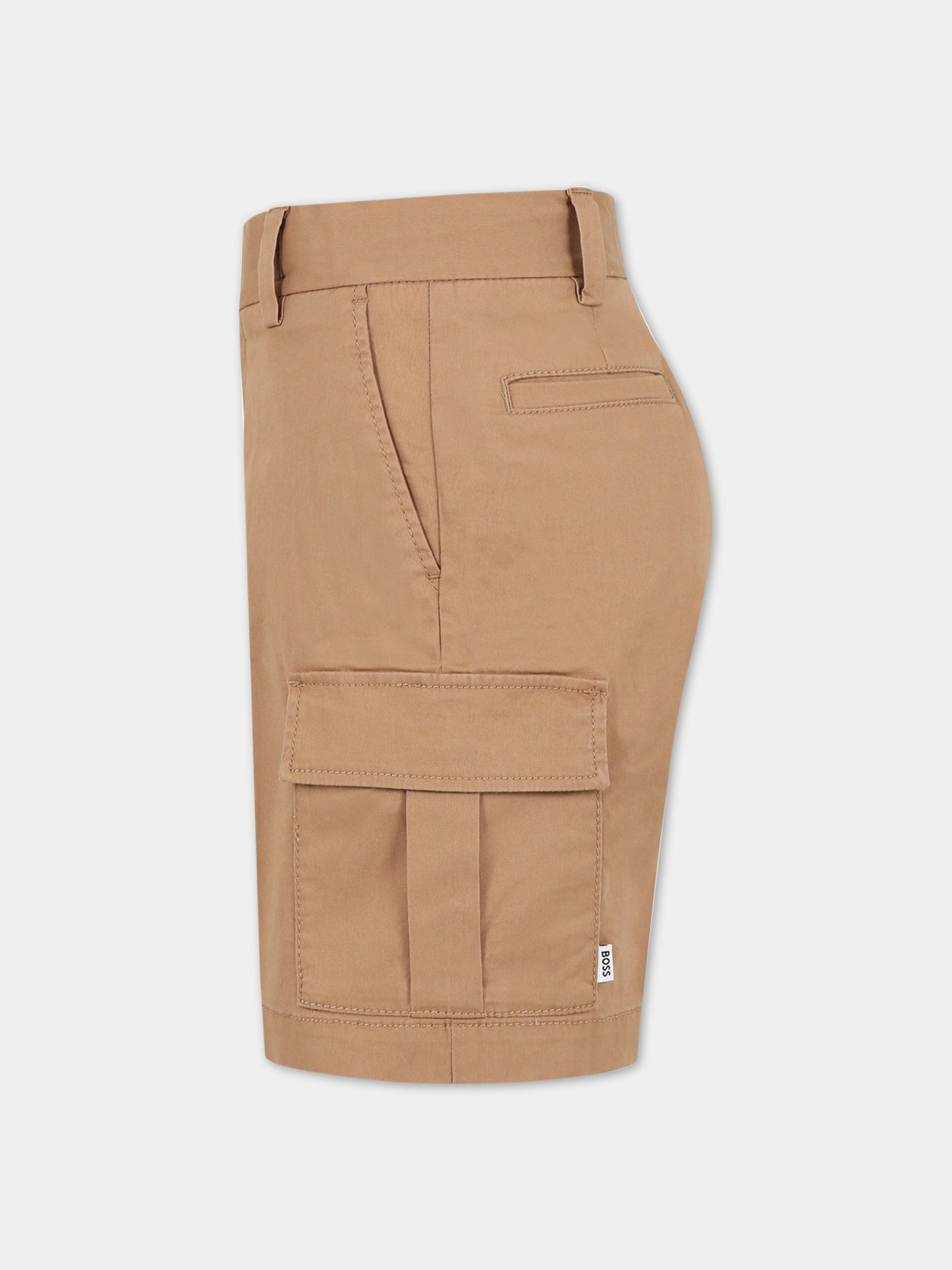 Shorts beige  per bambino con logo,Boss,J24814 269