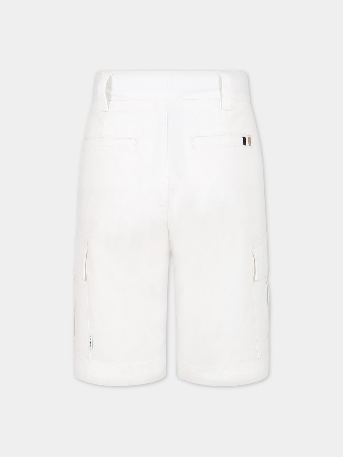Shorts bianchi per bambino con logo,Boss,J24814 10P