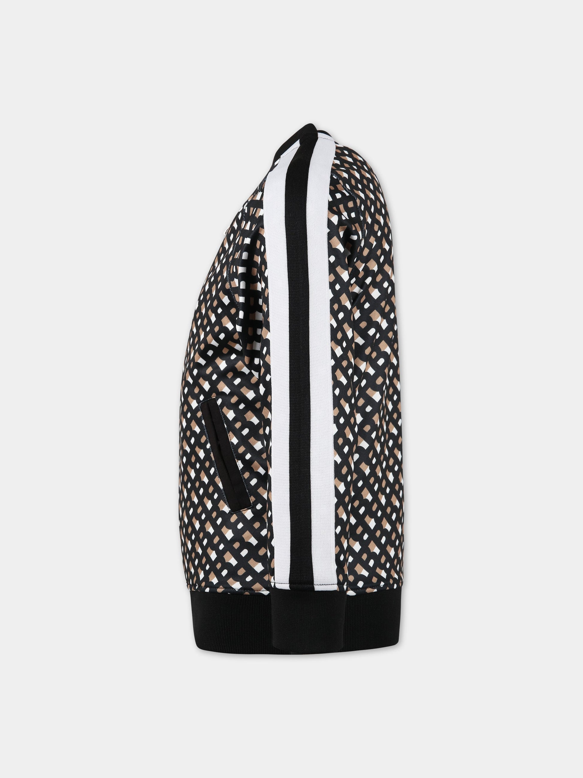 Felpa multicolor per bambino con logo all-over,Boss,J25O58 M13