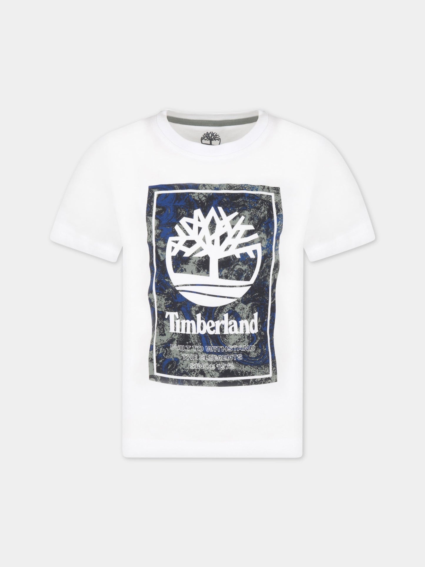 T-shirt bianca per bambino con logo,Timberland,T25T79 10P