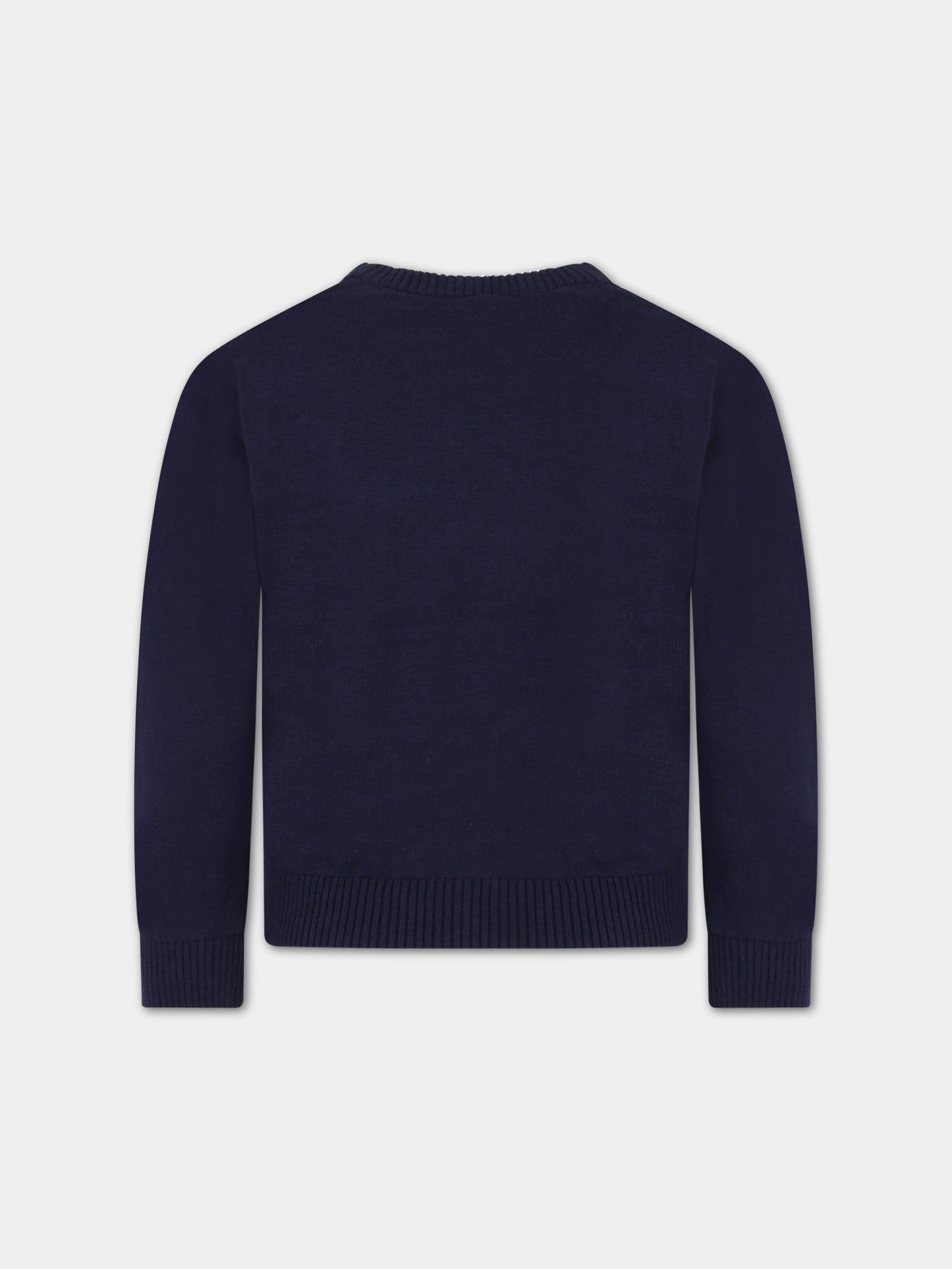 Maglione blu per bambino con logo bianco,Timberland,T25U05 85T