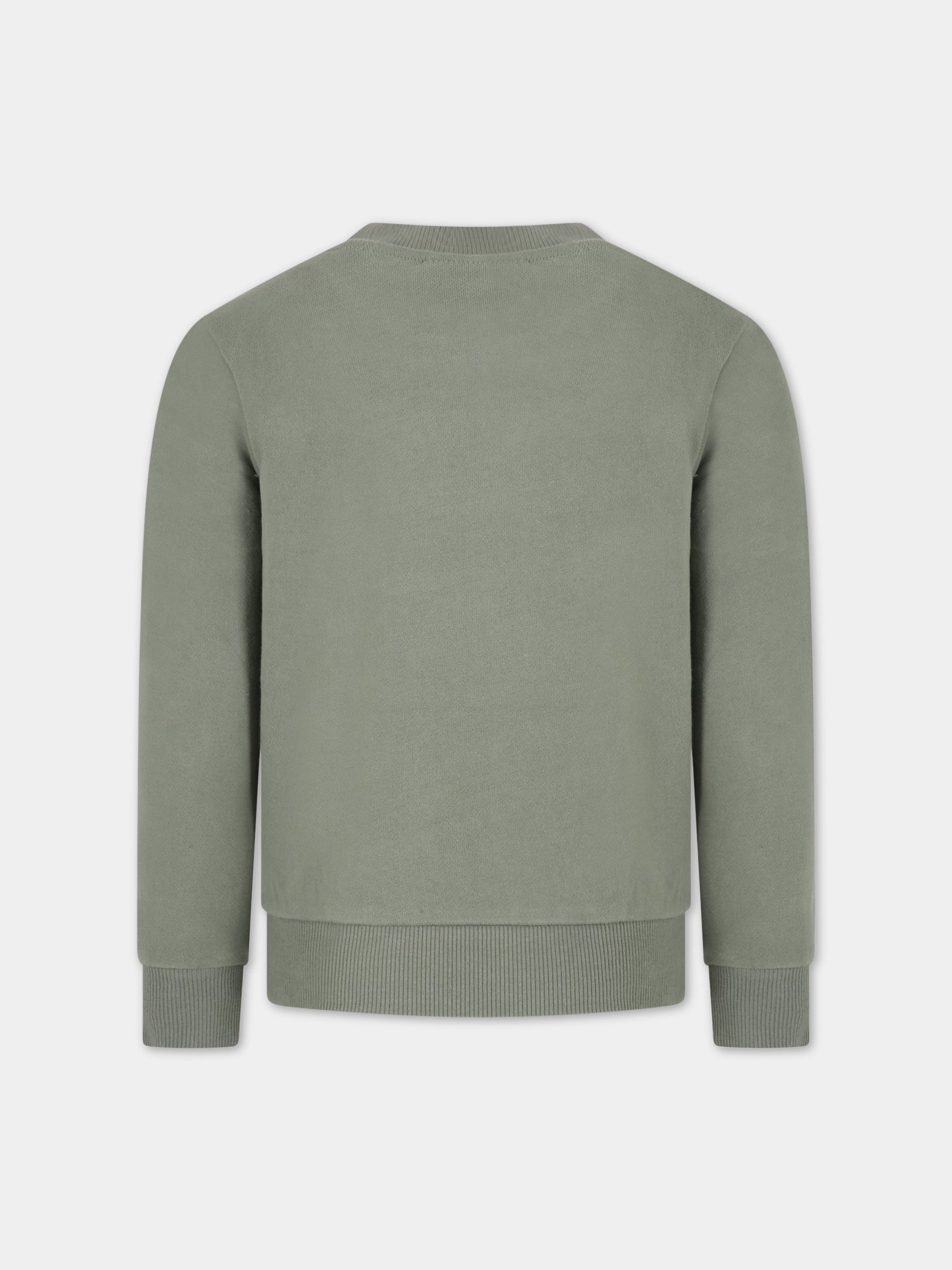 Felpa verde per bambino con logo bianco,Timberland,T25U06 708