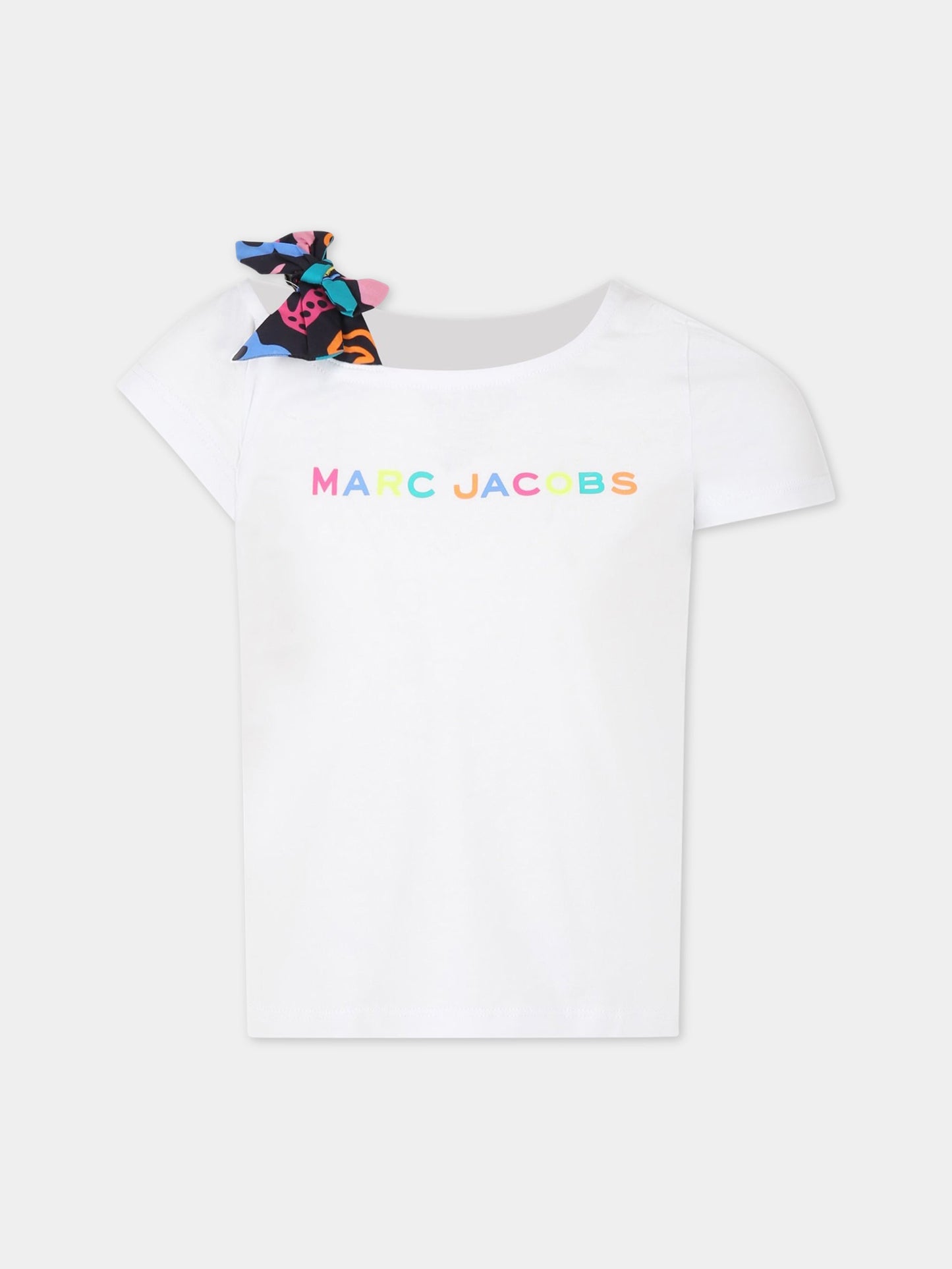 T-shirt bianca per bambina con logo,Little Marc Jacobs,W15661 10P