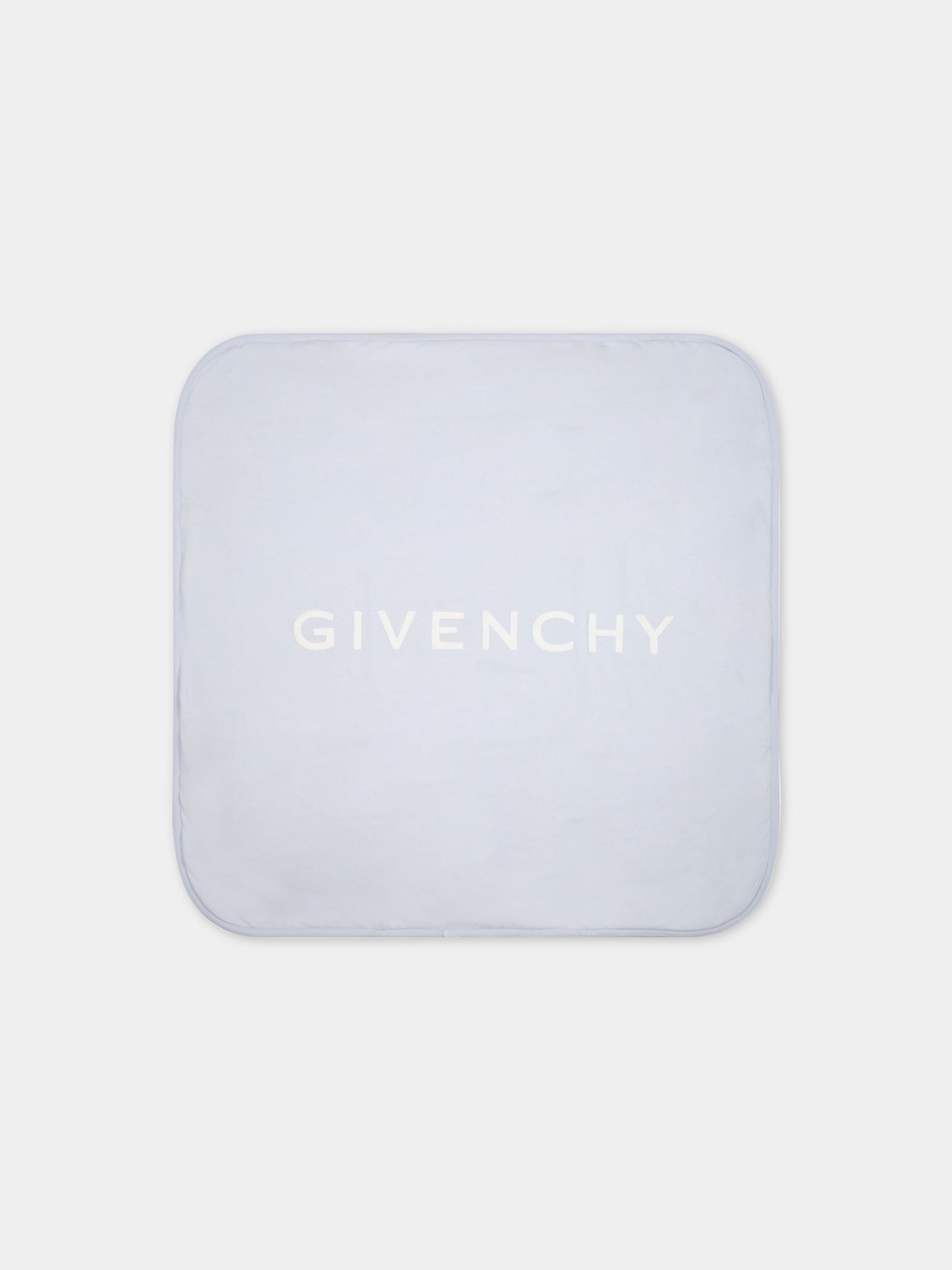 Coperta celeste per neonato con logo bianco,Givenchy Kids,H90163 771